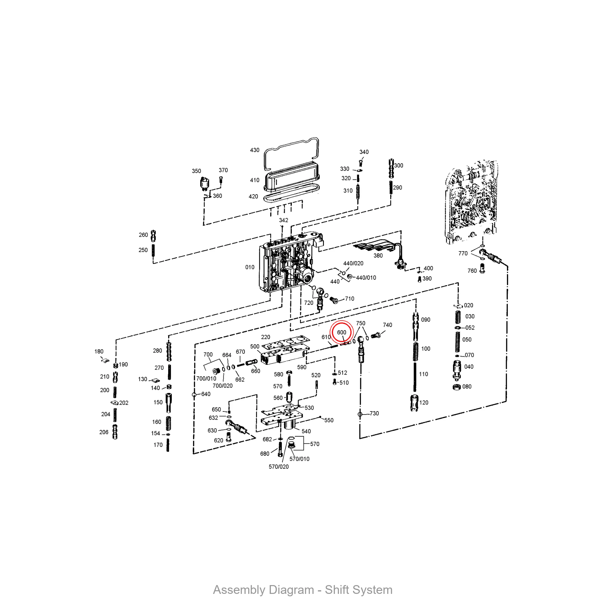 ZF 0301.323.052 VALVE - Transmission Assembly Exploded View Diagram