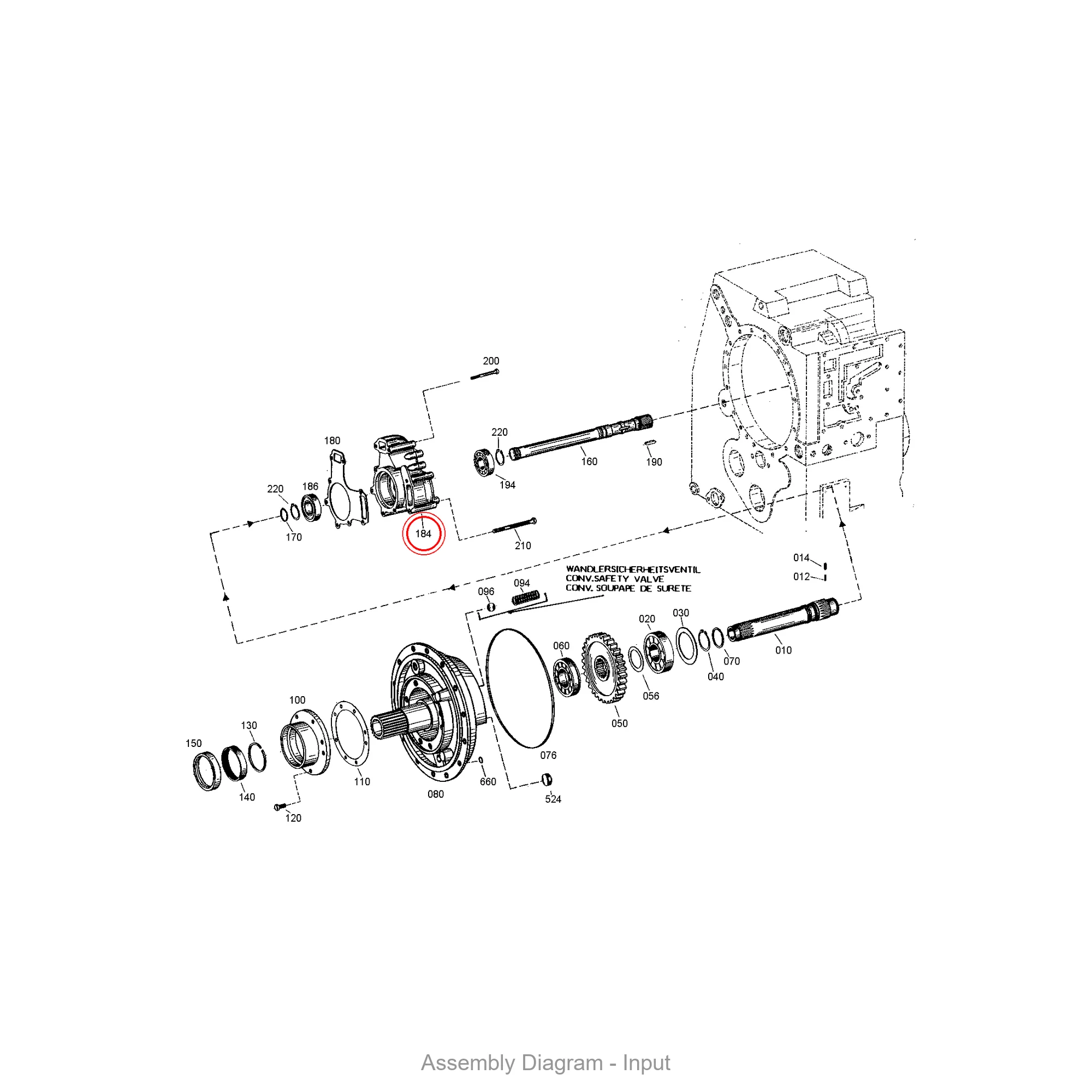 ZF 0501.004.171 GEAR PUMP - Transmission Assembly Exploded View Diagram