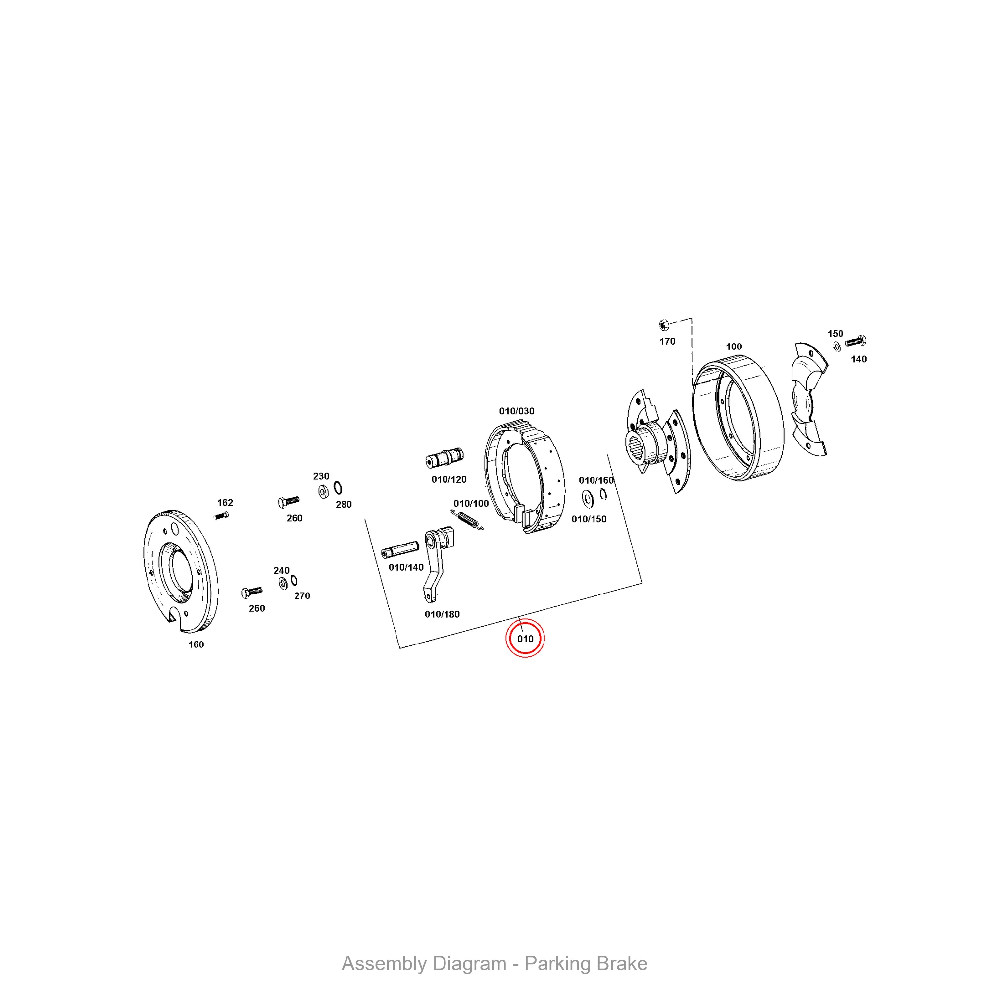 ZF 0501.207.081 BRAKE - Transmission Assembly Exploded View Diagram