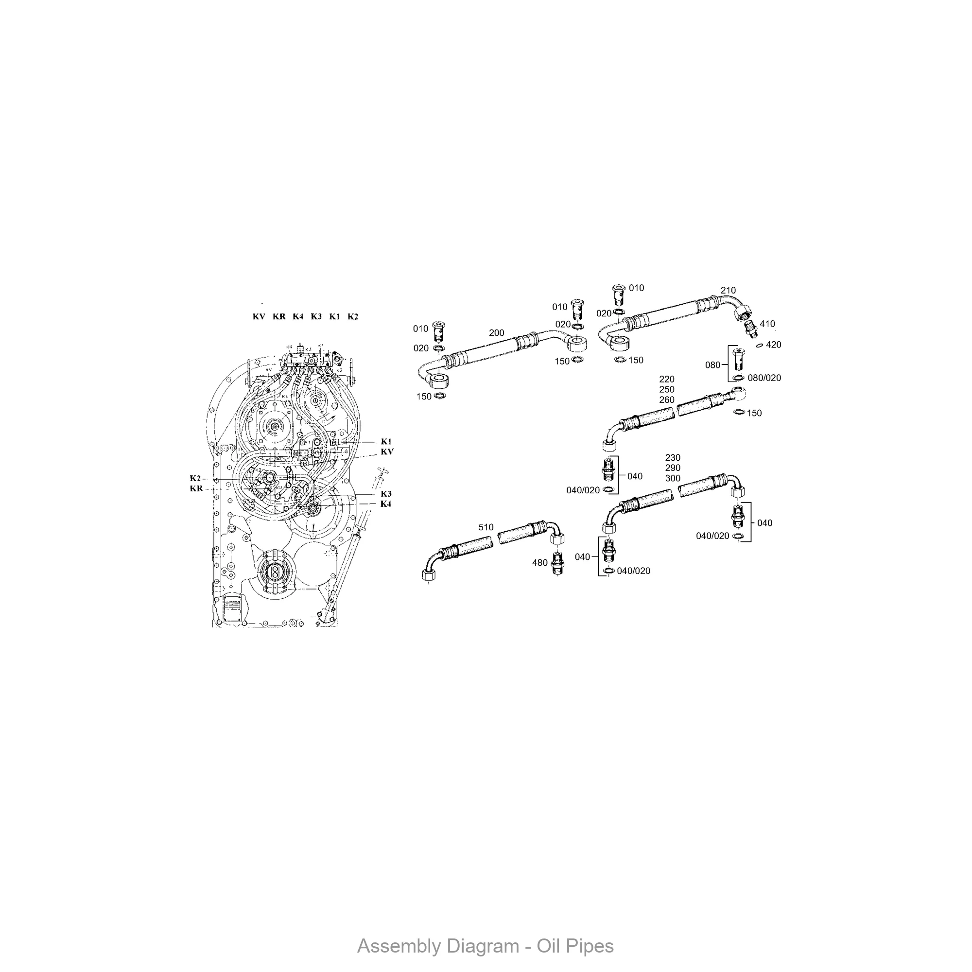 ZF 0501.211.400 HOSE PIPE - Transmission Assembly Exploded View Diagram