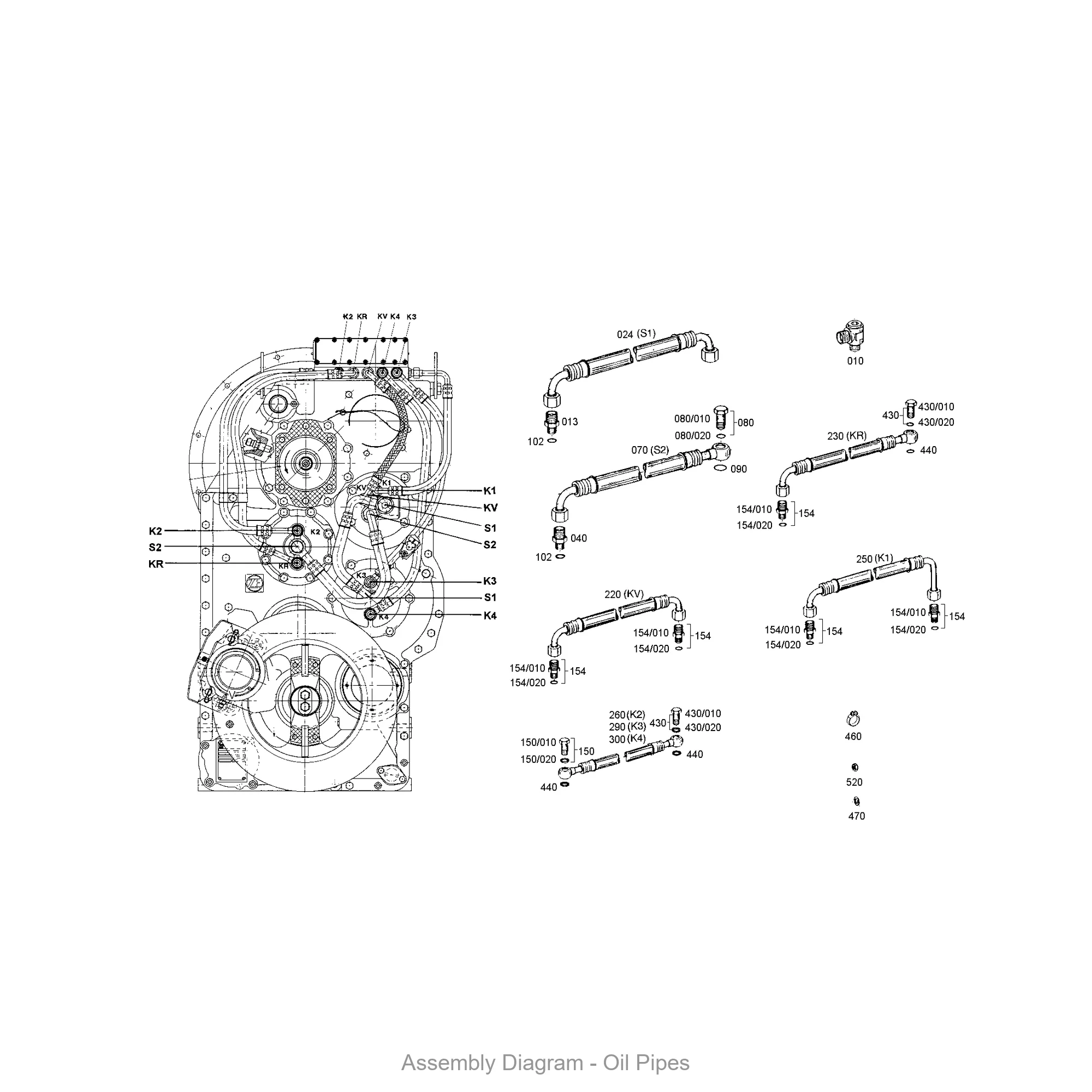 ZF 0501 211 590 HOSE PIPE Assembly Diagram