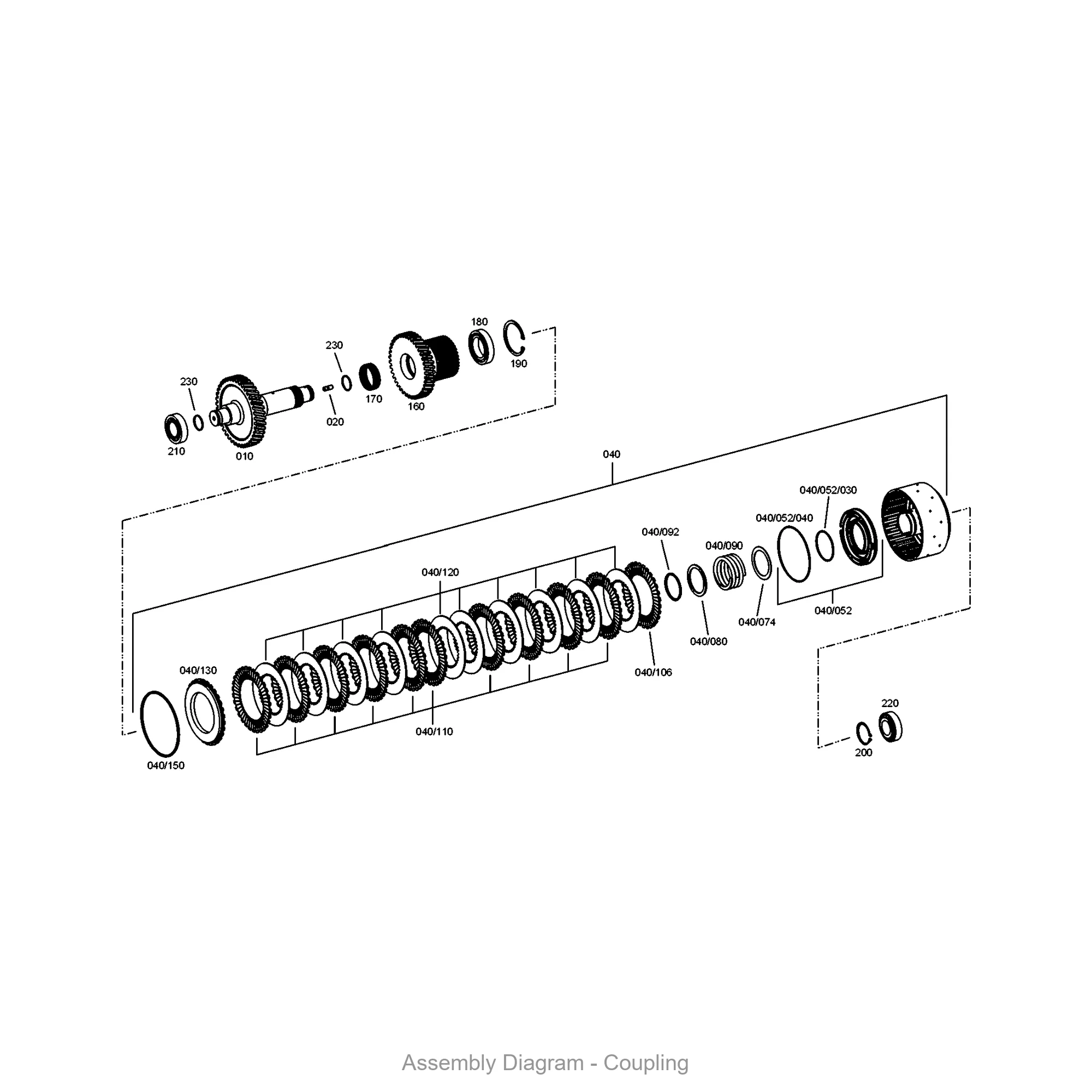 ZF 0501.212.370 DISC - Transmission Assembly Exploded View Diagram