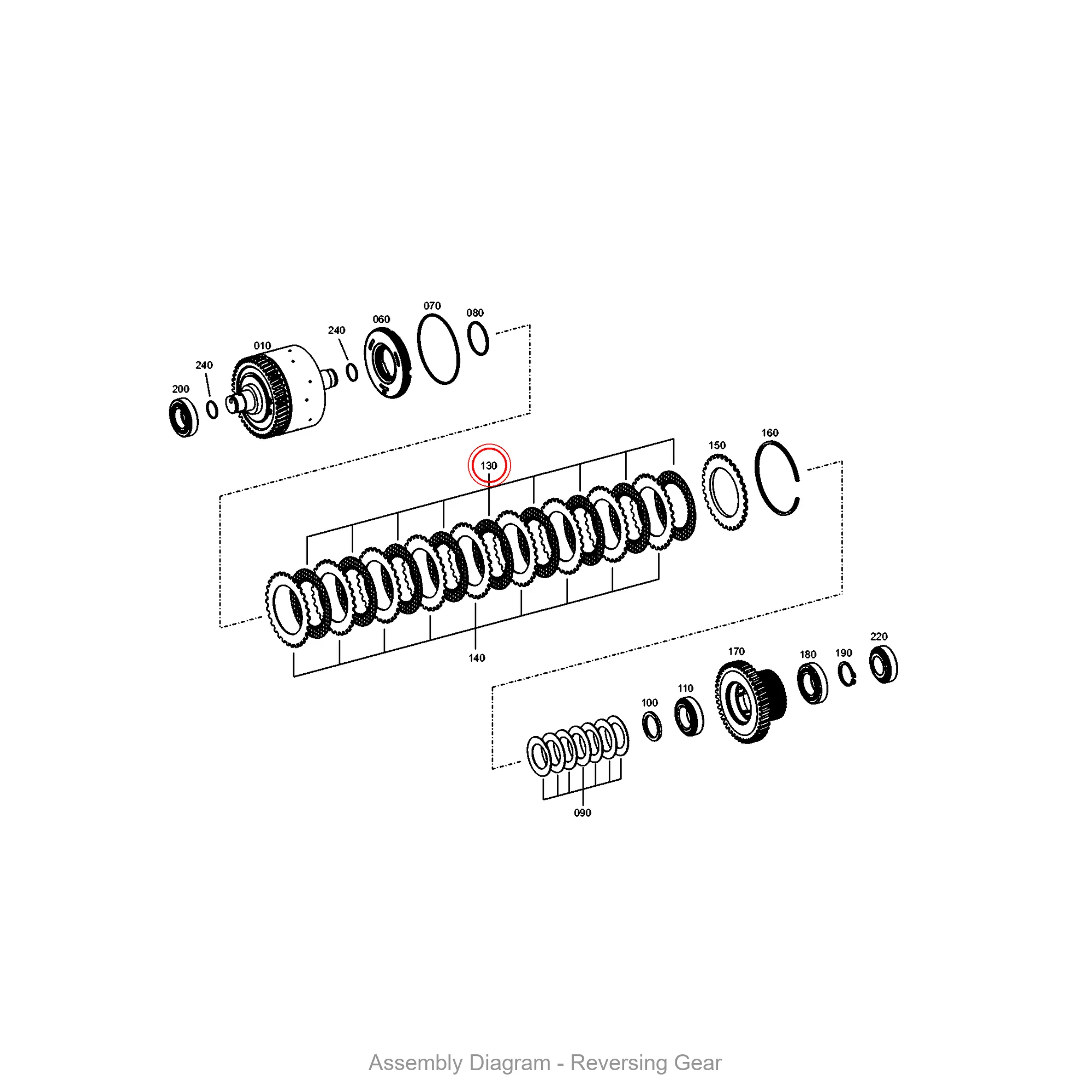 ZF 0501.212.619 LINED CLUTCH DISK - Transmission Assembly Exploded View Diagram