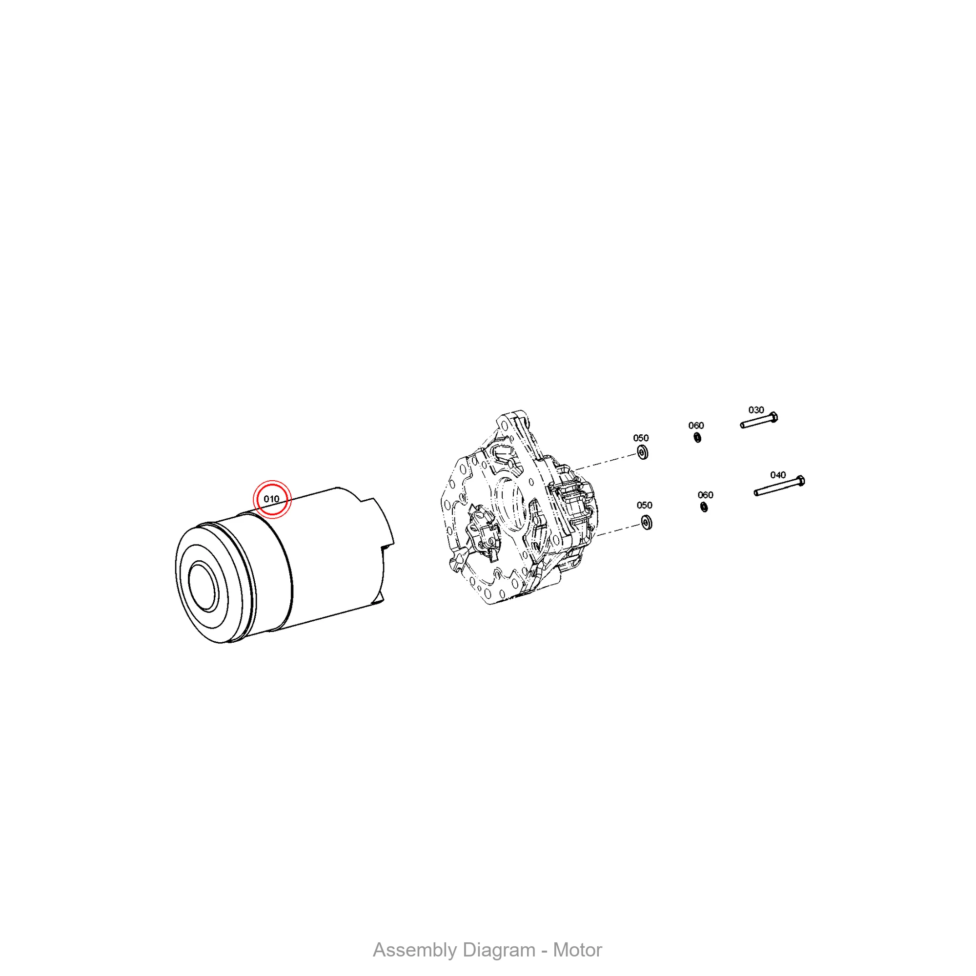 ZF 0501.215.733 MOTOR - Transmission Assembly Exploded View Diagram