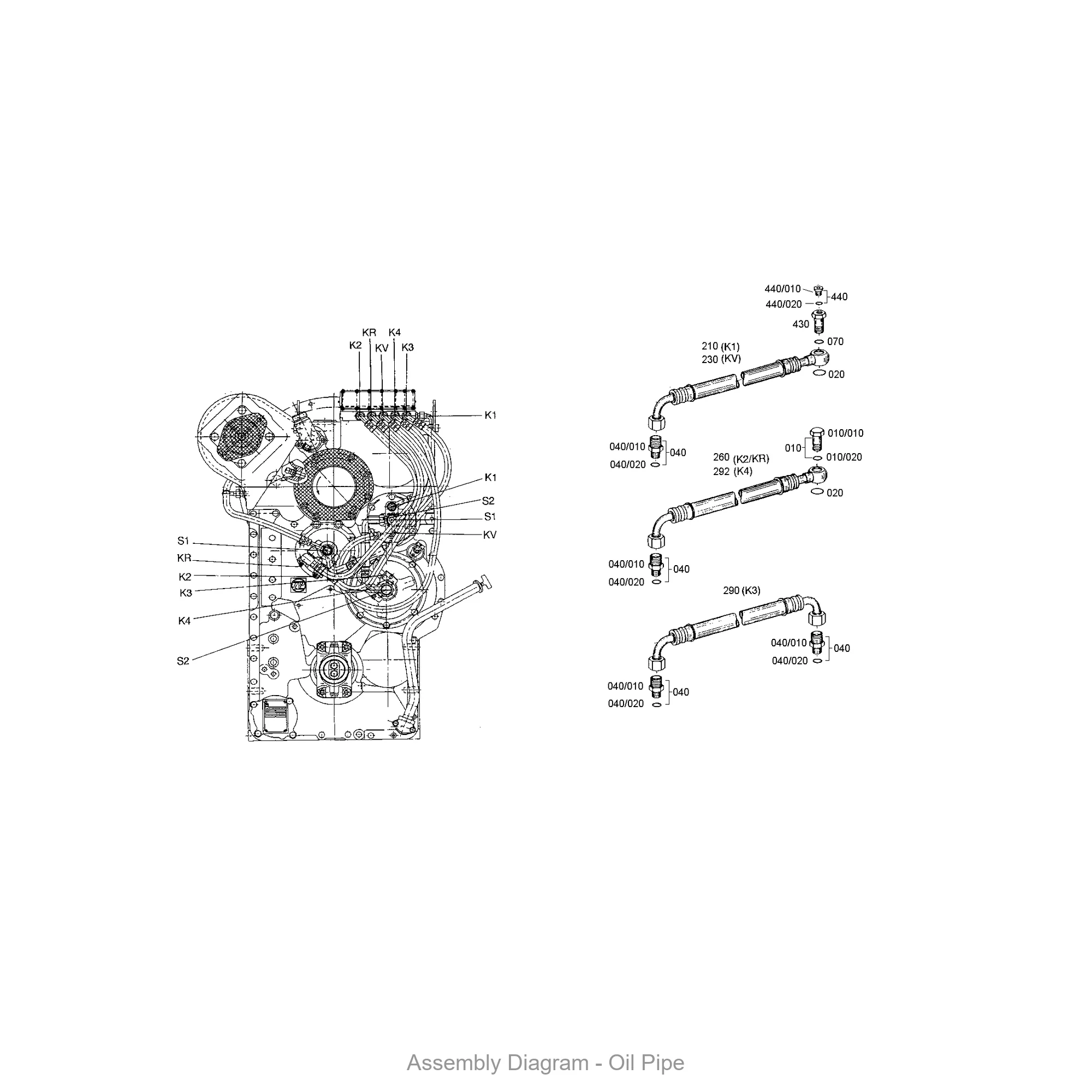 ZF 0501.223.094 HOSE PIPE - Transmission Assembly Exploded View Diagram