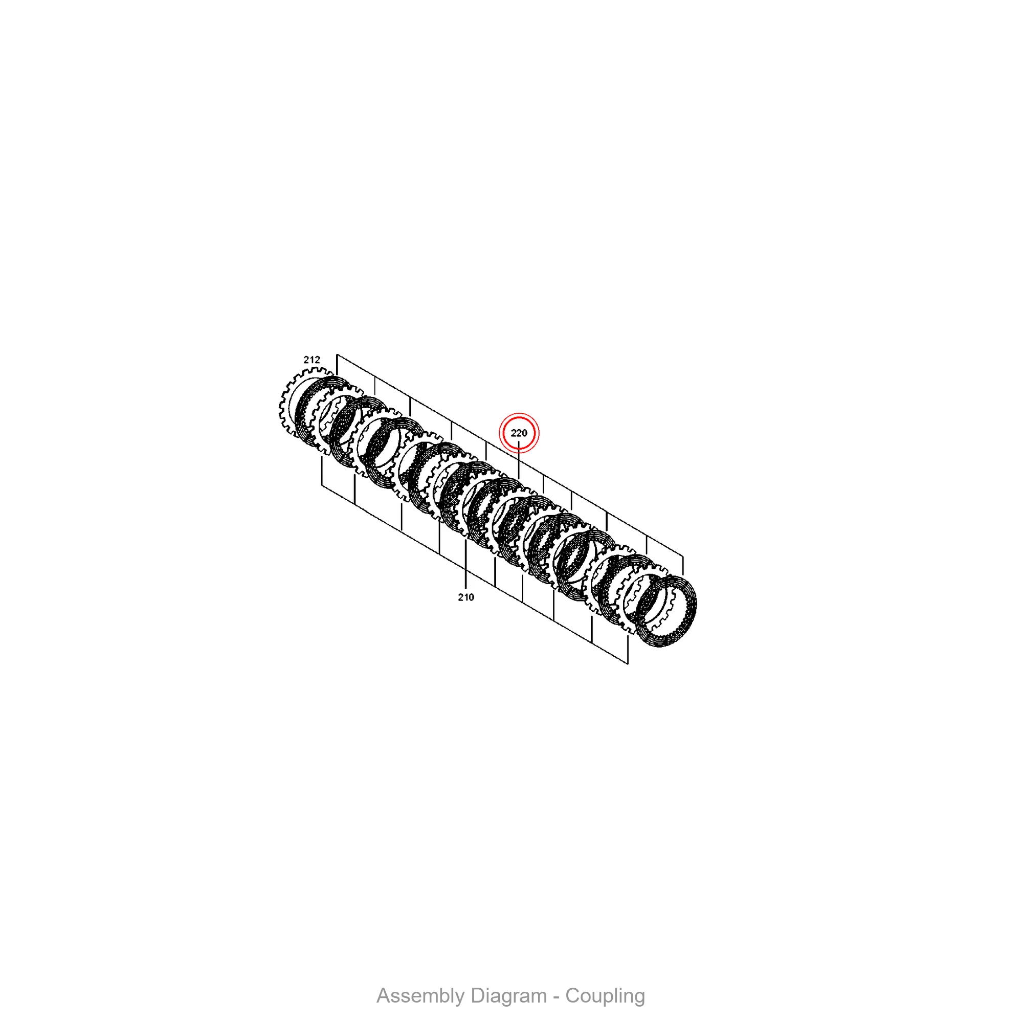 ZF 0501.224.504 LINED CLUTCH DISK - Transmission Assembly Exploded View Diagram