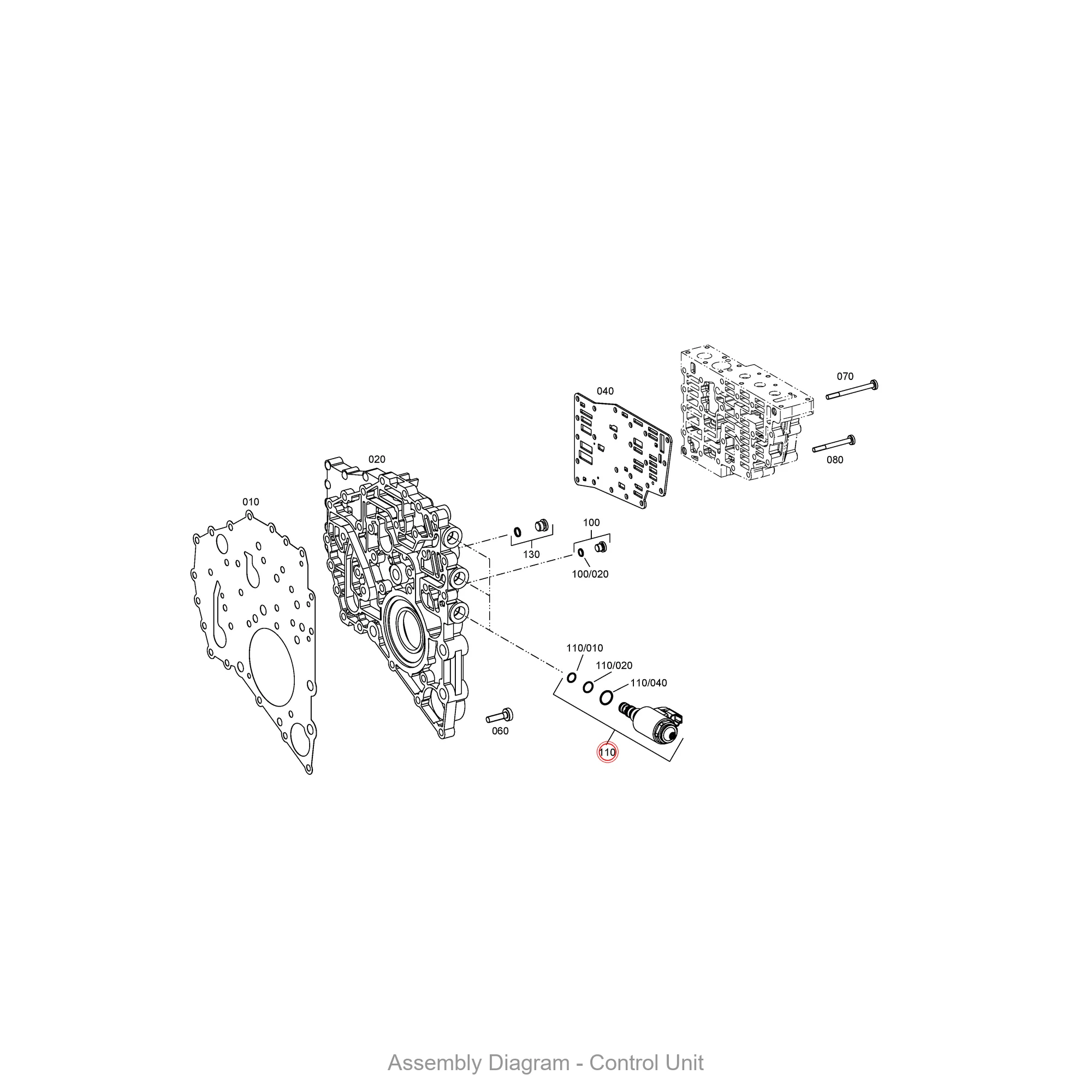 ZF 0501.224.698 SOLENOID VALVE - Transmission Assembly Exploded View Diagram