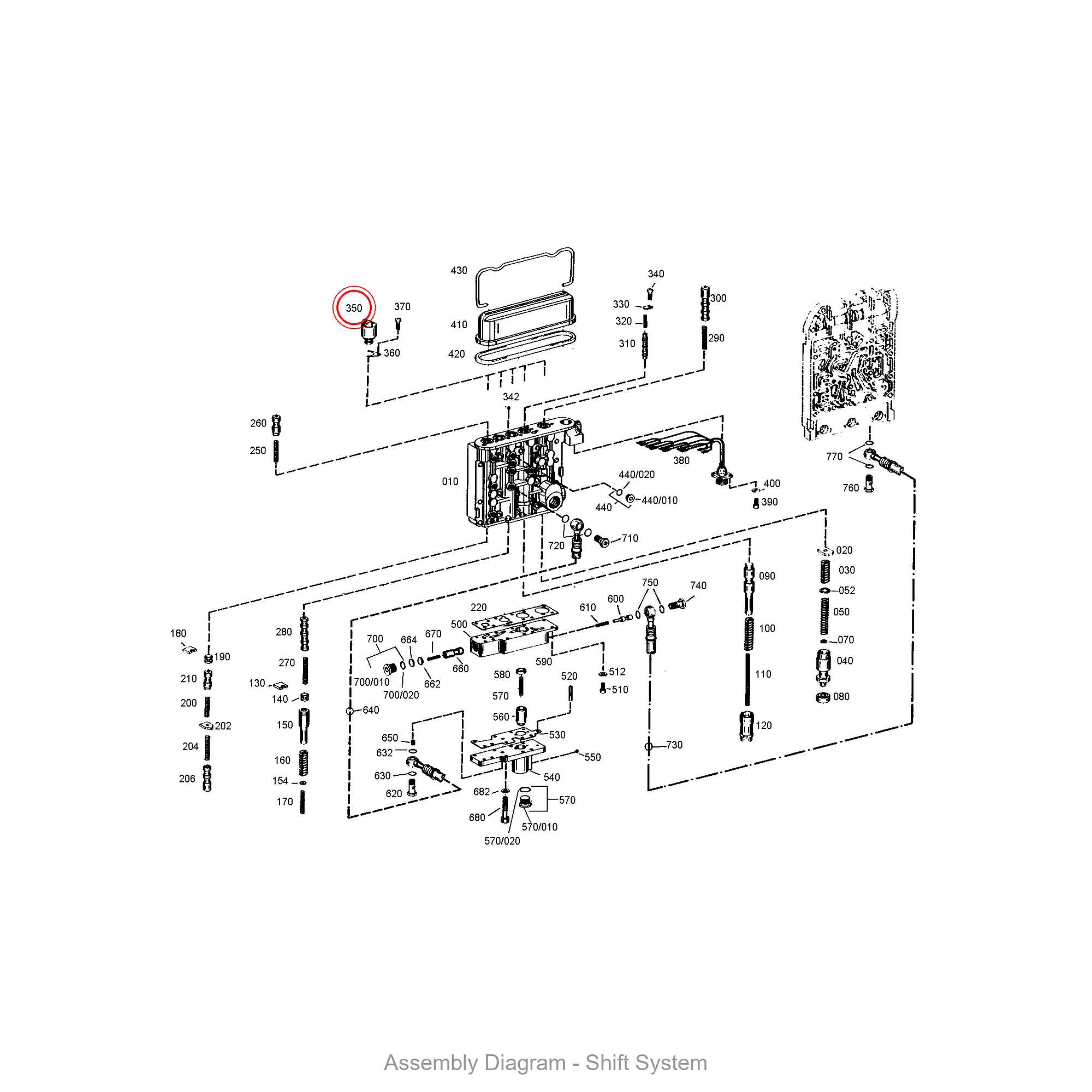 ZF 0501.311.655 SOLENOID VALVE - Transmission Assembly Exploded View Diagram