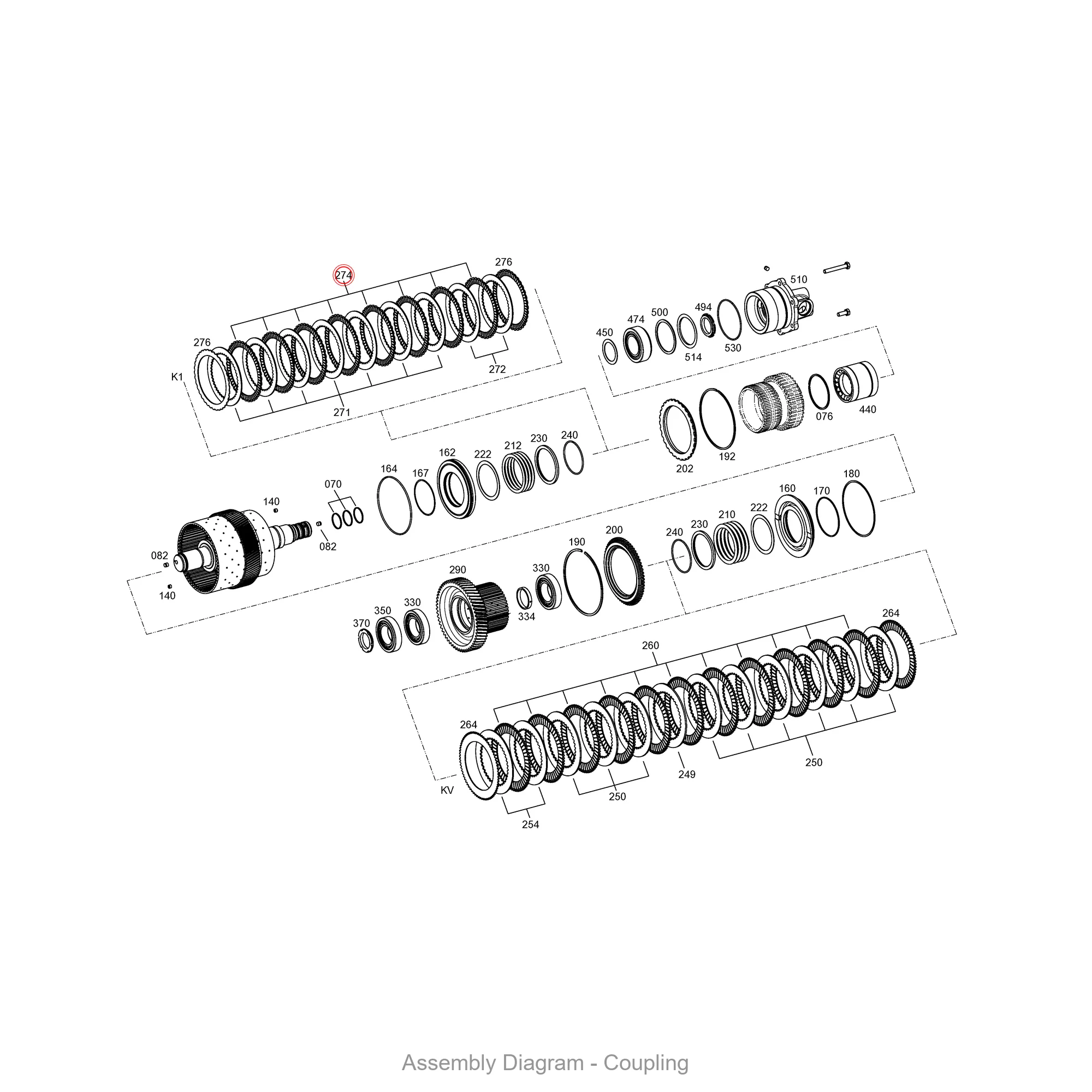 ZF 0501.316.027 OUTER CLUTCH DISK - Transmission Assembly Exploded View Diagram