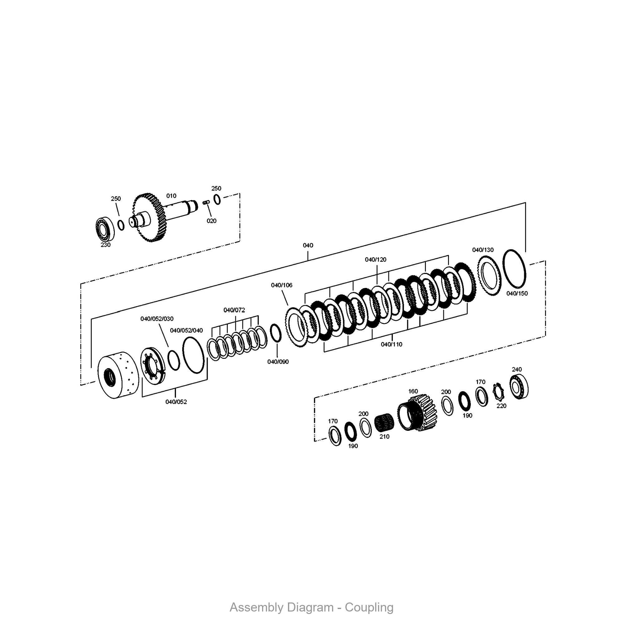 ZF 0501.316.541 CUP SPRING - Transmission Assembly Exploded View Diagram