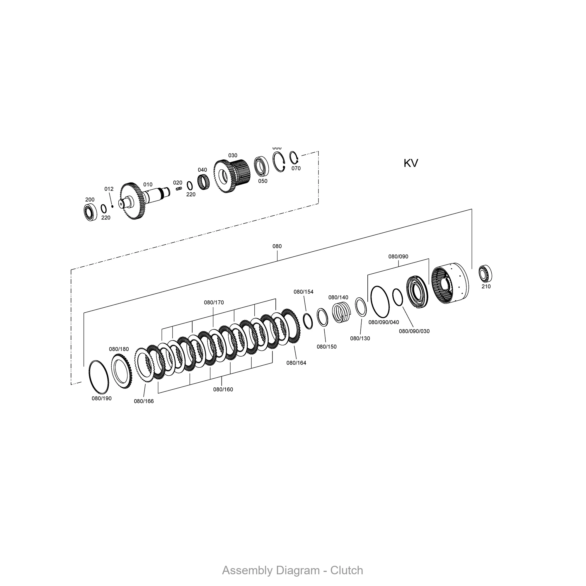 ZF 0501.316.594 END SHIM - Transmission Assembly Exploded View Diagram