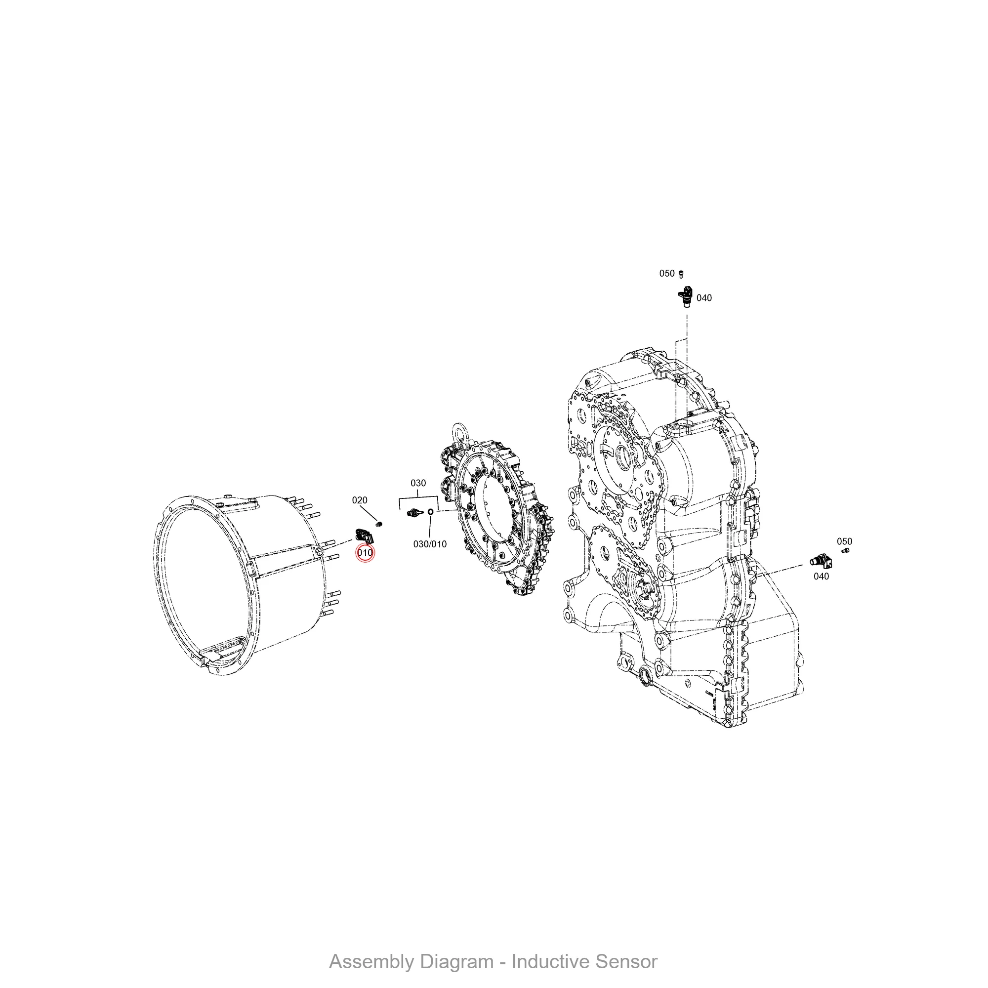 ZF 0501.328.675 SPEED SENSOR - Transmission Assembly Exploded View Diagram