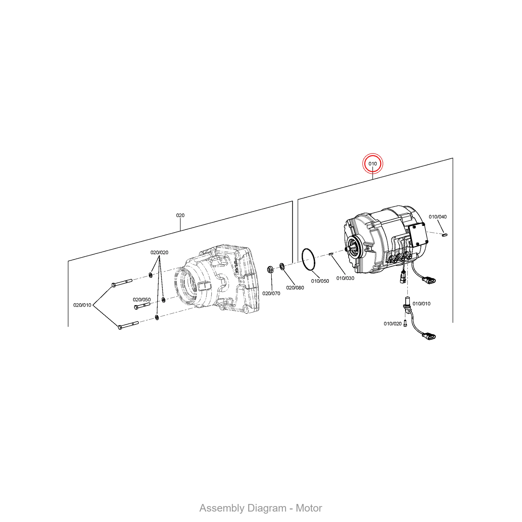 ZF 0501.335.277 MOTOR - Transmission Assembly Exploded View Diagram