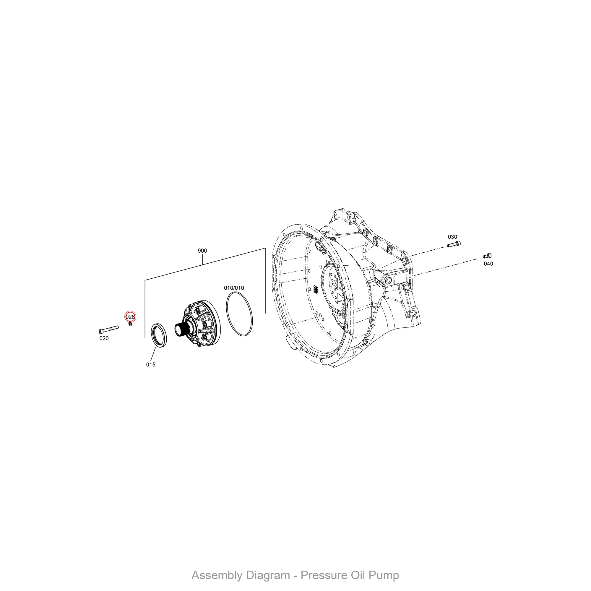 ZF 0630.100.470 SEALING RING - Transmission Assembly Exploded View Diagram