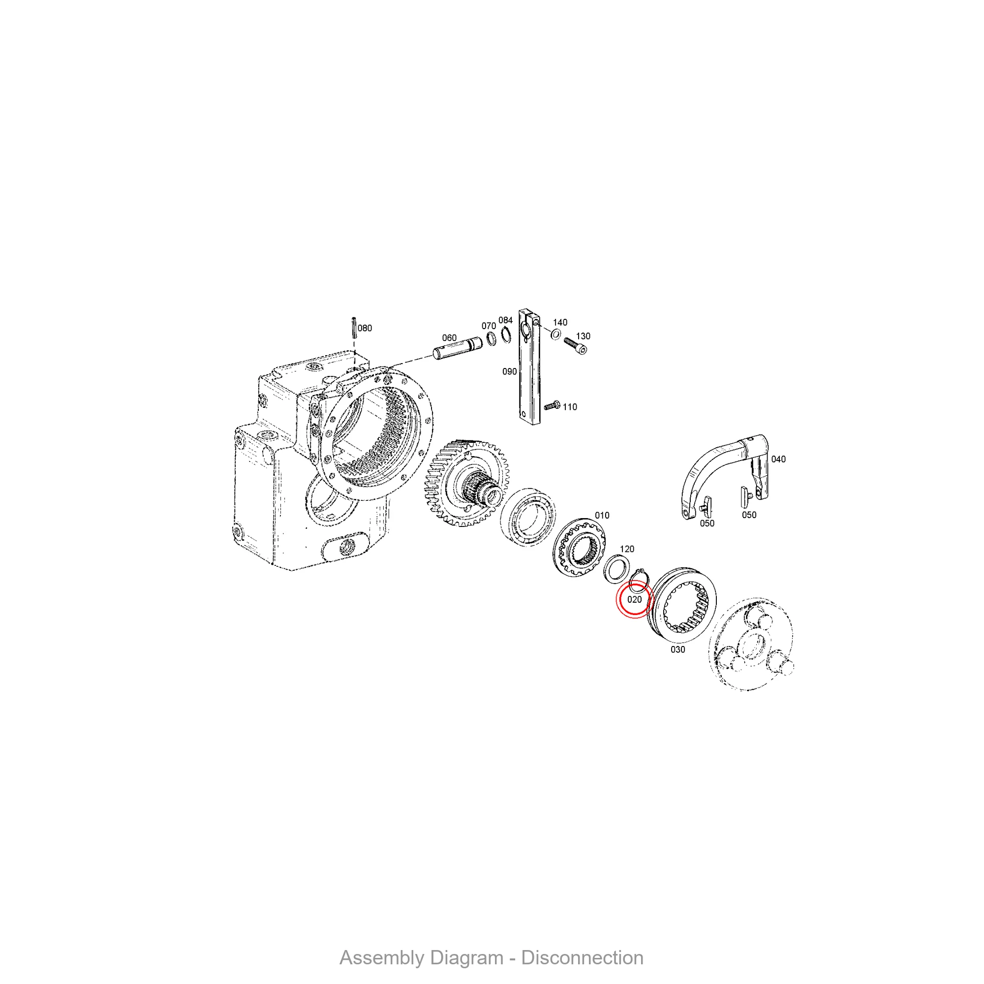 ZF 0630.501.038 RETAINING RING - Transmission Assembly Exploded View Diagram