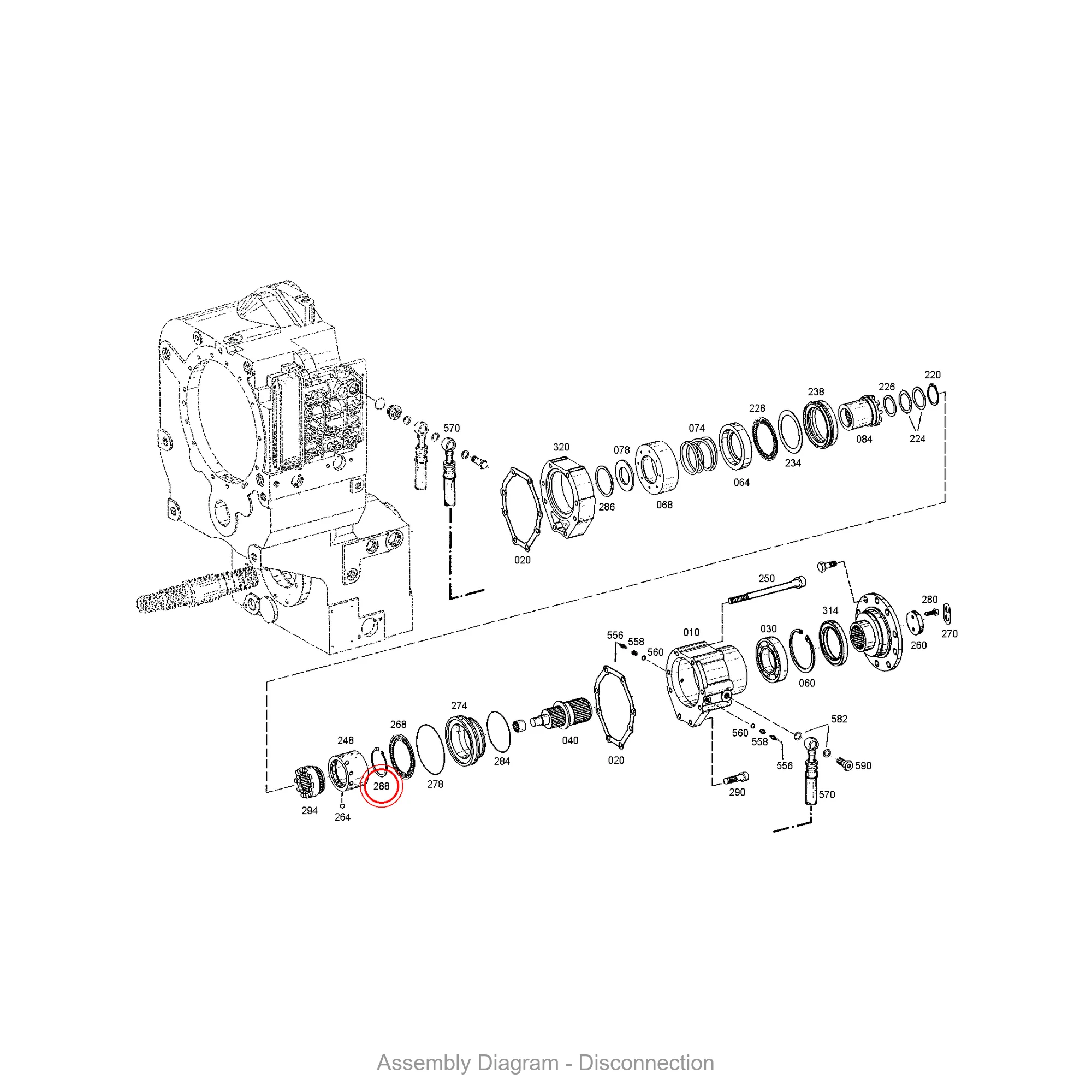 ZF 0630.501.044 RETAINING RING - Transmission Assembly Exploded View Diagram