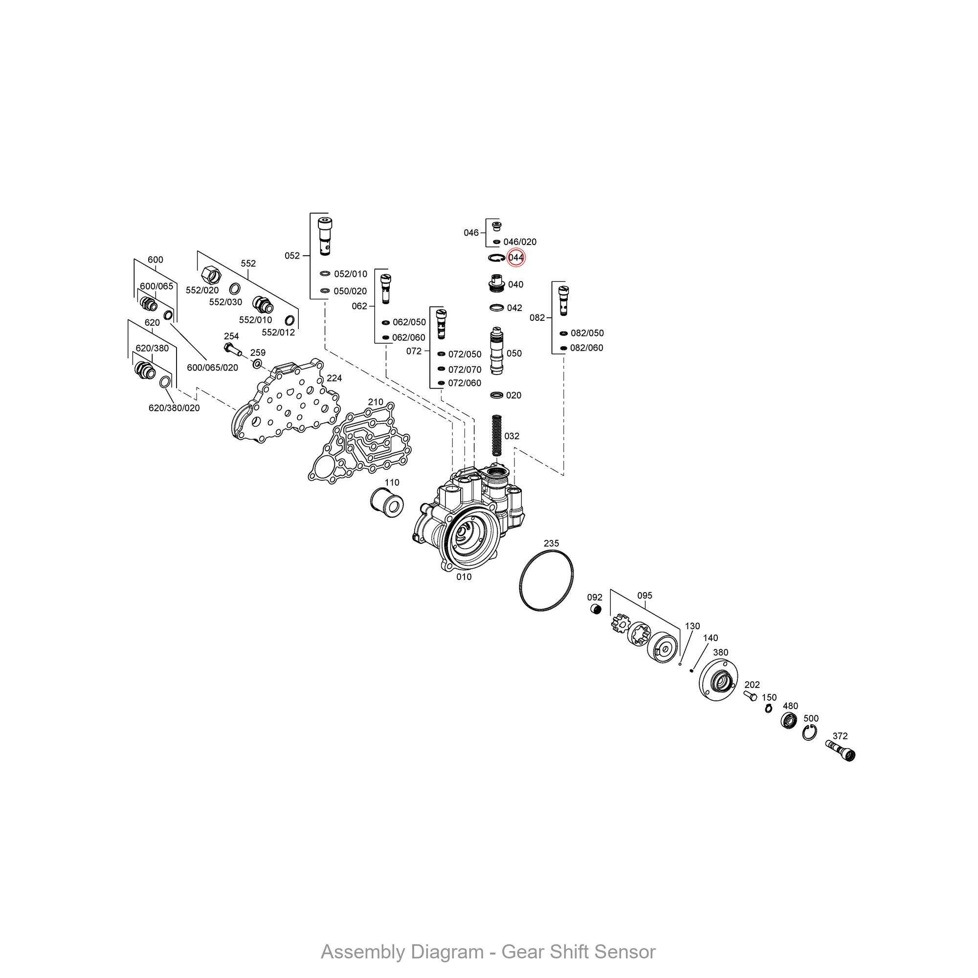 ZF 0630.502.013 RETAINING RING - Transmission Assembly Exploded View Diagram