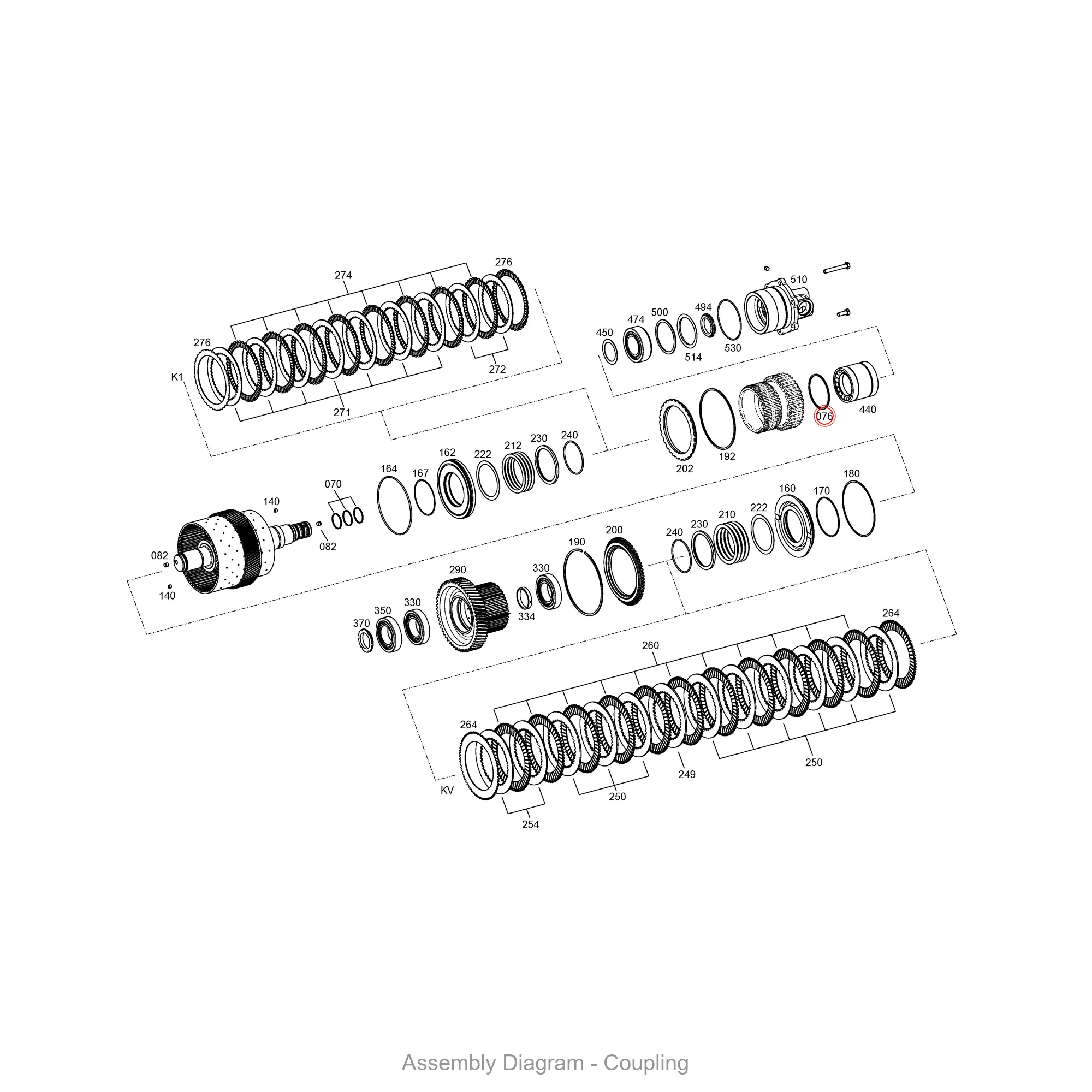 ZF 0630.513.061 SNAP RING - Transmission Assembly Exploded View Diagram