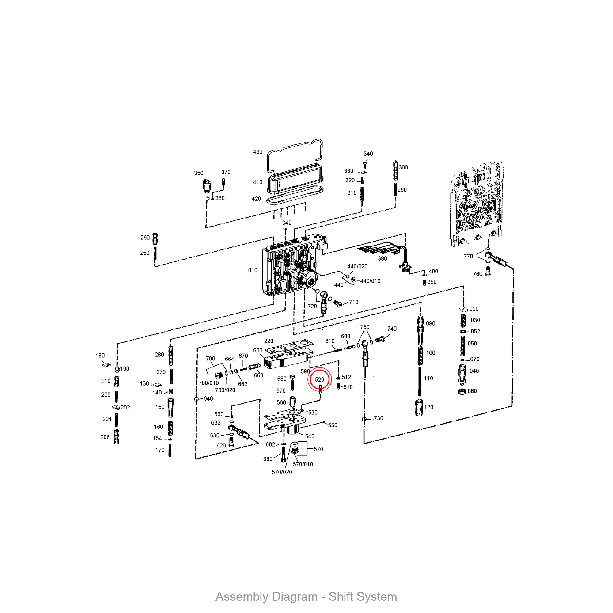 ZF 0631.306.023 CYLINDRICAL PIN - Transmission Assembly Exploded View Diagram