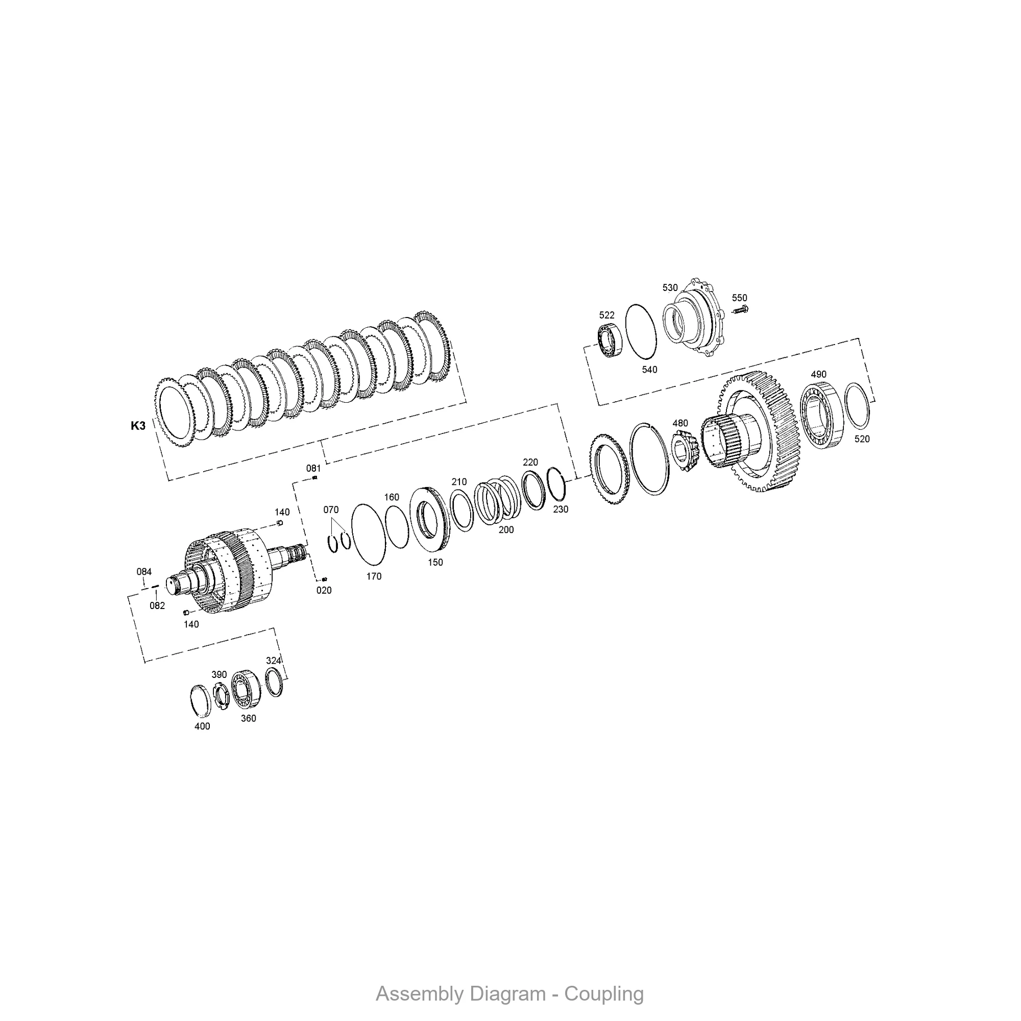 ZF 0631.329.066 SPRING PIN - Transmission Assembly Exploded View Diagram