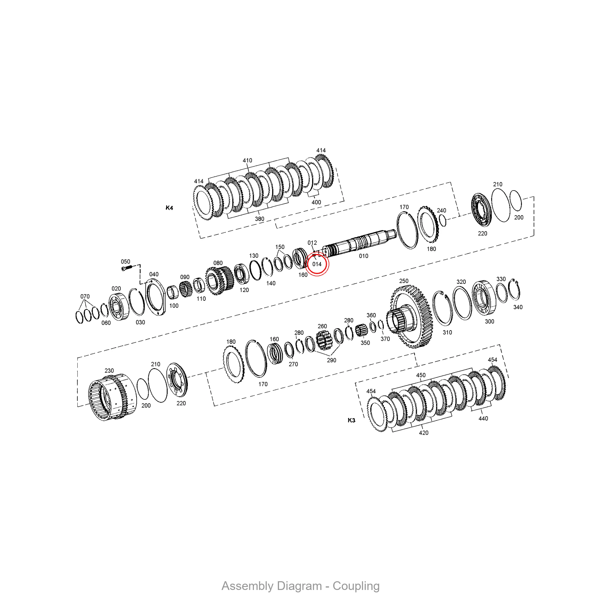ZF 0631.330.015 SPRING PIN - Transmission Assembly Exploded View Diagram
