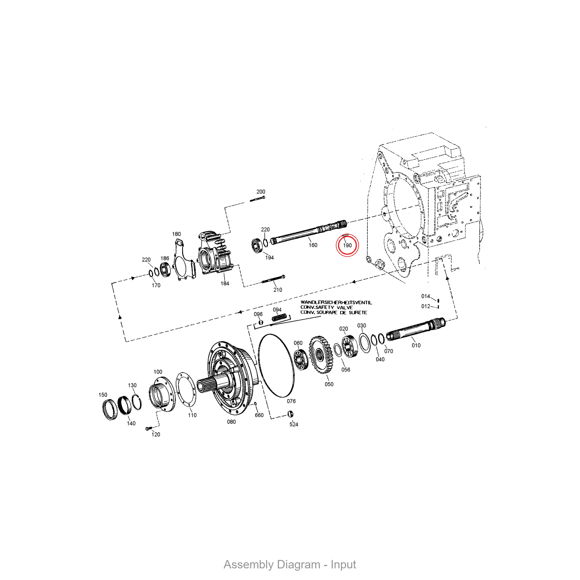 ZF 0631.501.074 FITTED KEY - Transmission Assembly Exploded View Diagram