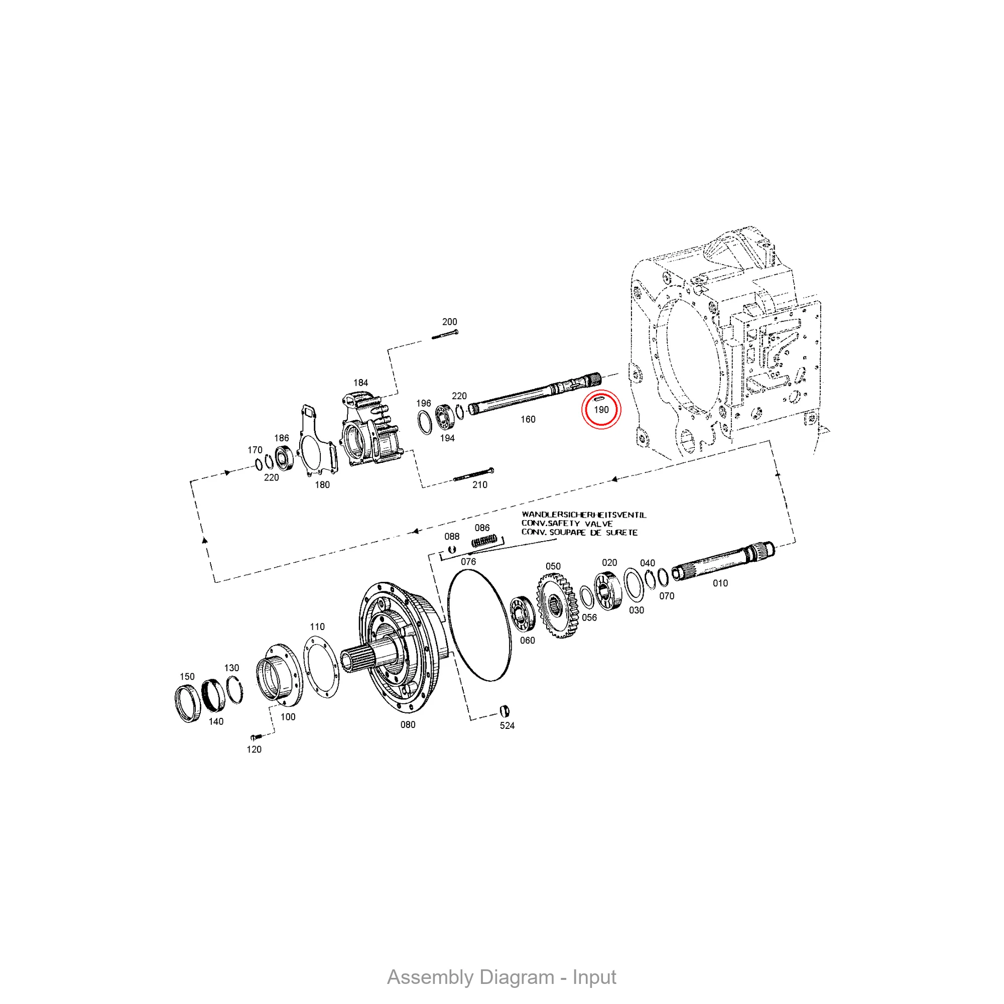 ZF 0631.501.514 FITTED KEY - Transmission Assembly Exploded View Diagram