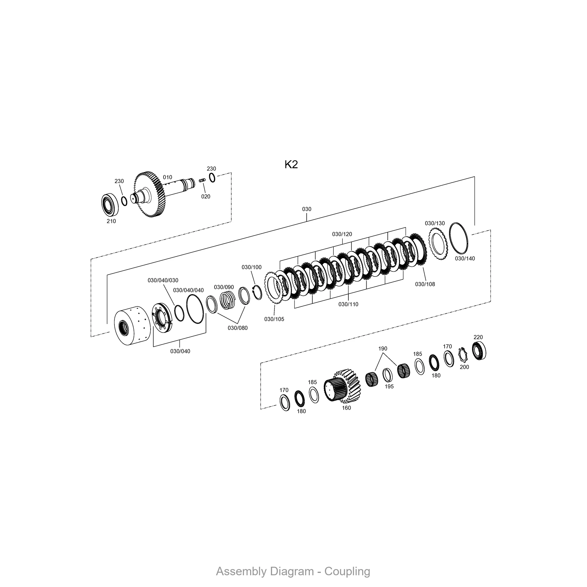 ZF 0730.308.135 SNAP RING - Transmission Assembly Exploded View Diagram