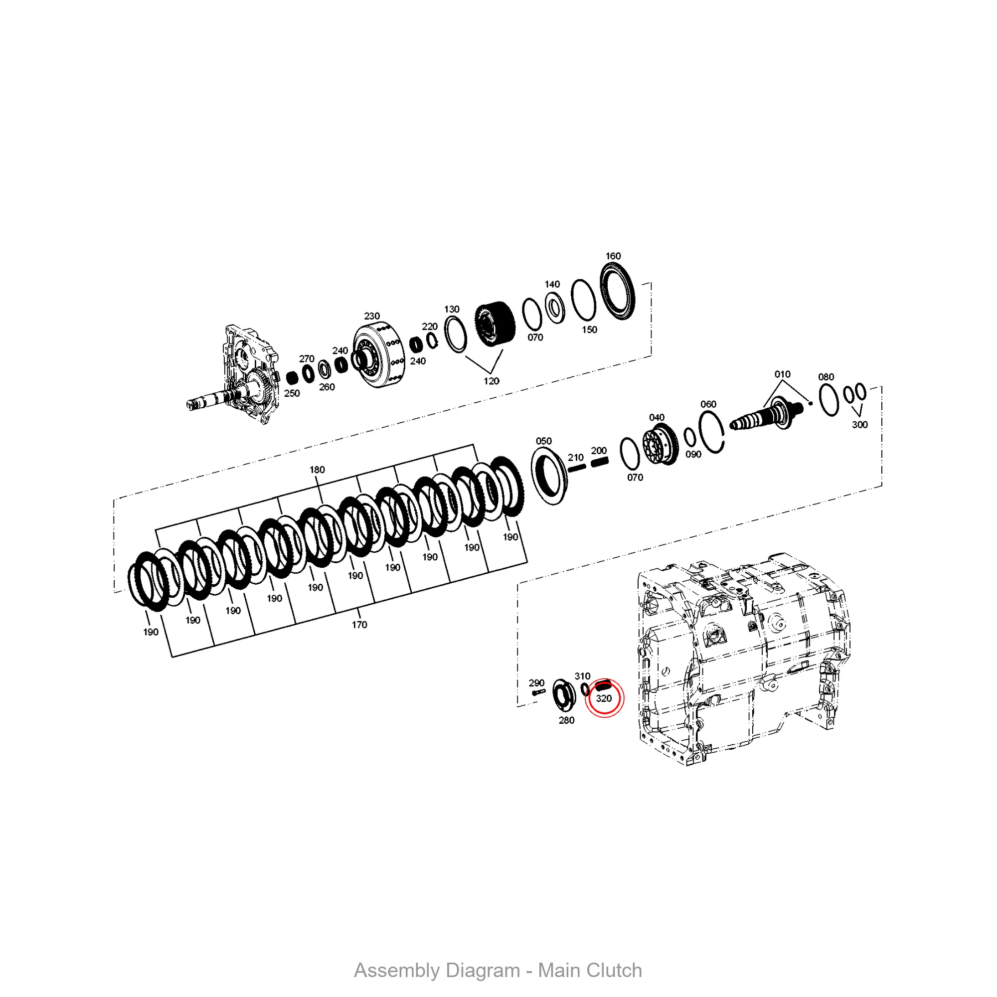 ZF 0732.041.323 COMPRESSION SPRING - Transmission Assembly Exploded View Diagram