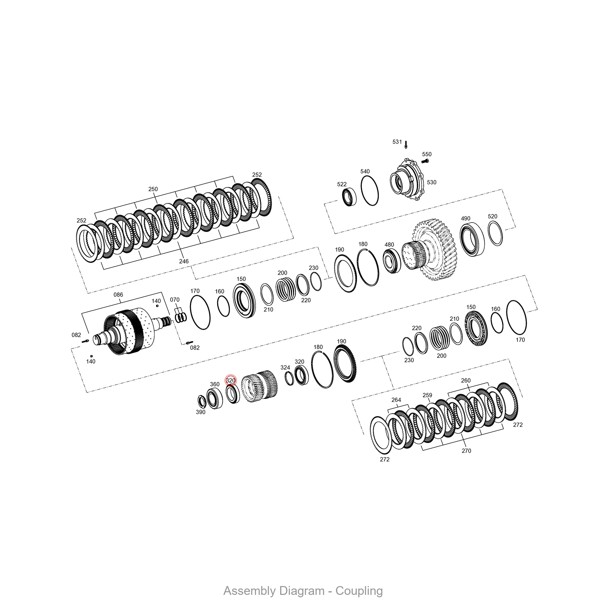 ZF 0735.371.867 ROLLER BEARING for WG250/WG258/WG308