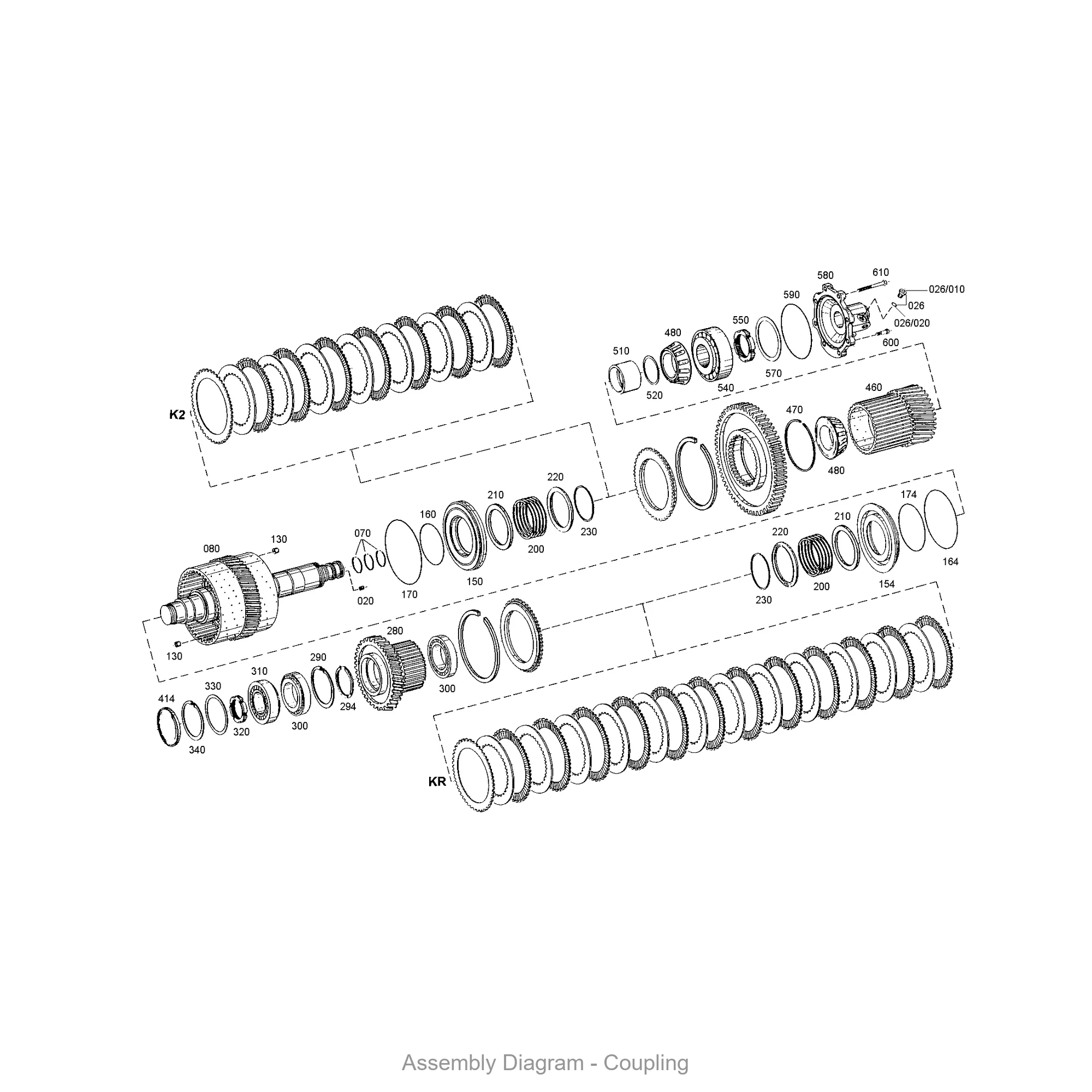 ZF 0750.117.478 ROLLER BEARING - Transmission Assembly Exploded View Diagram