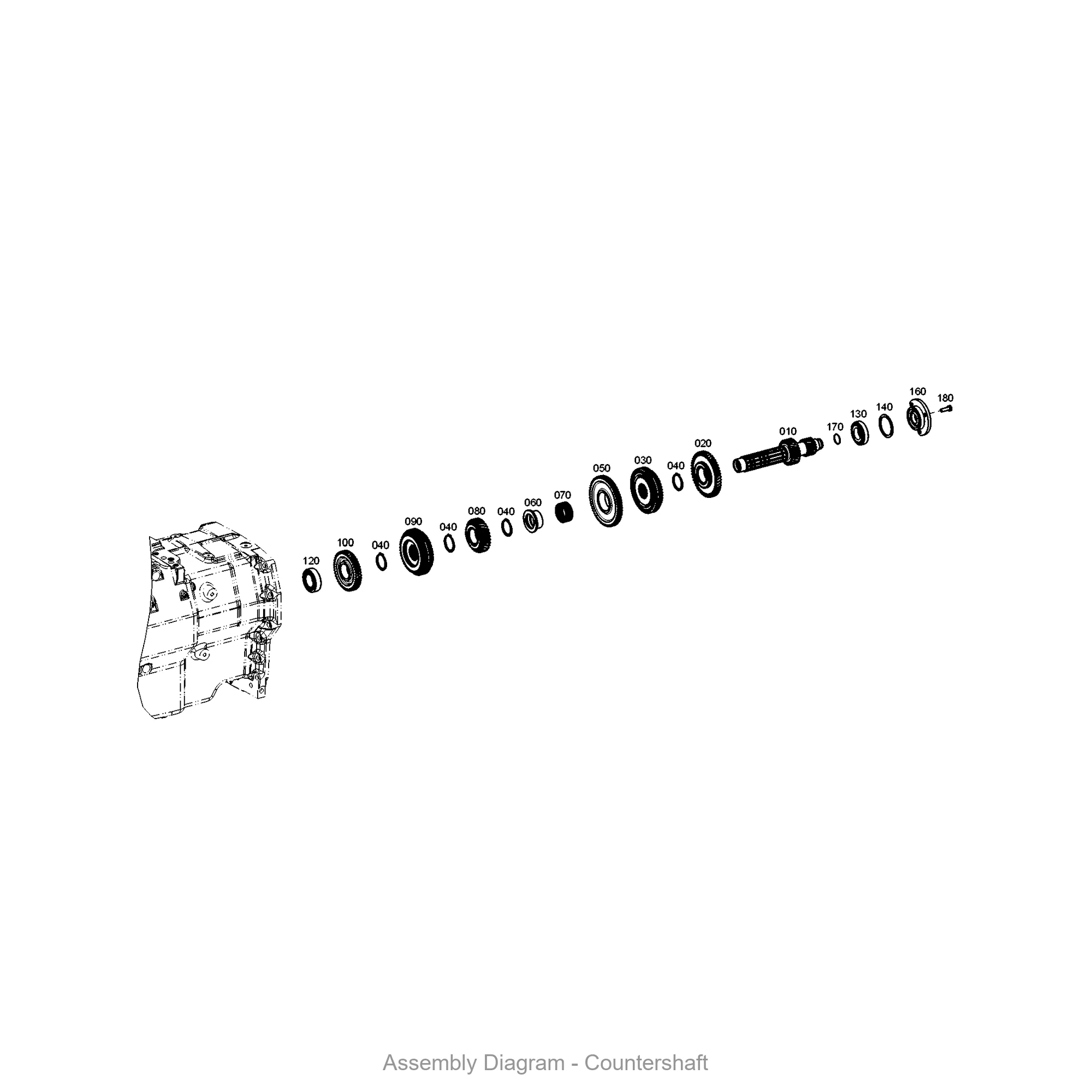 ZF 2093.103.028 COUNTERSHAFT for WG100/WG130/WG131 | OEM Genuine Part - Genuine ZF Part