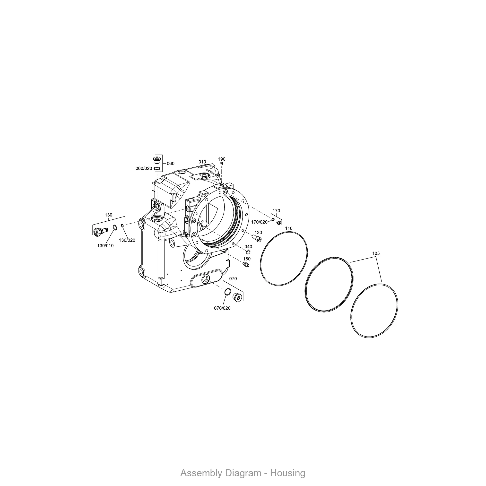 ZF 4143.101.009 HOUSING - Transmission Assembly Exploded View Diagram