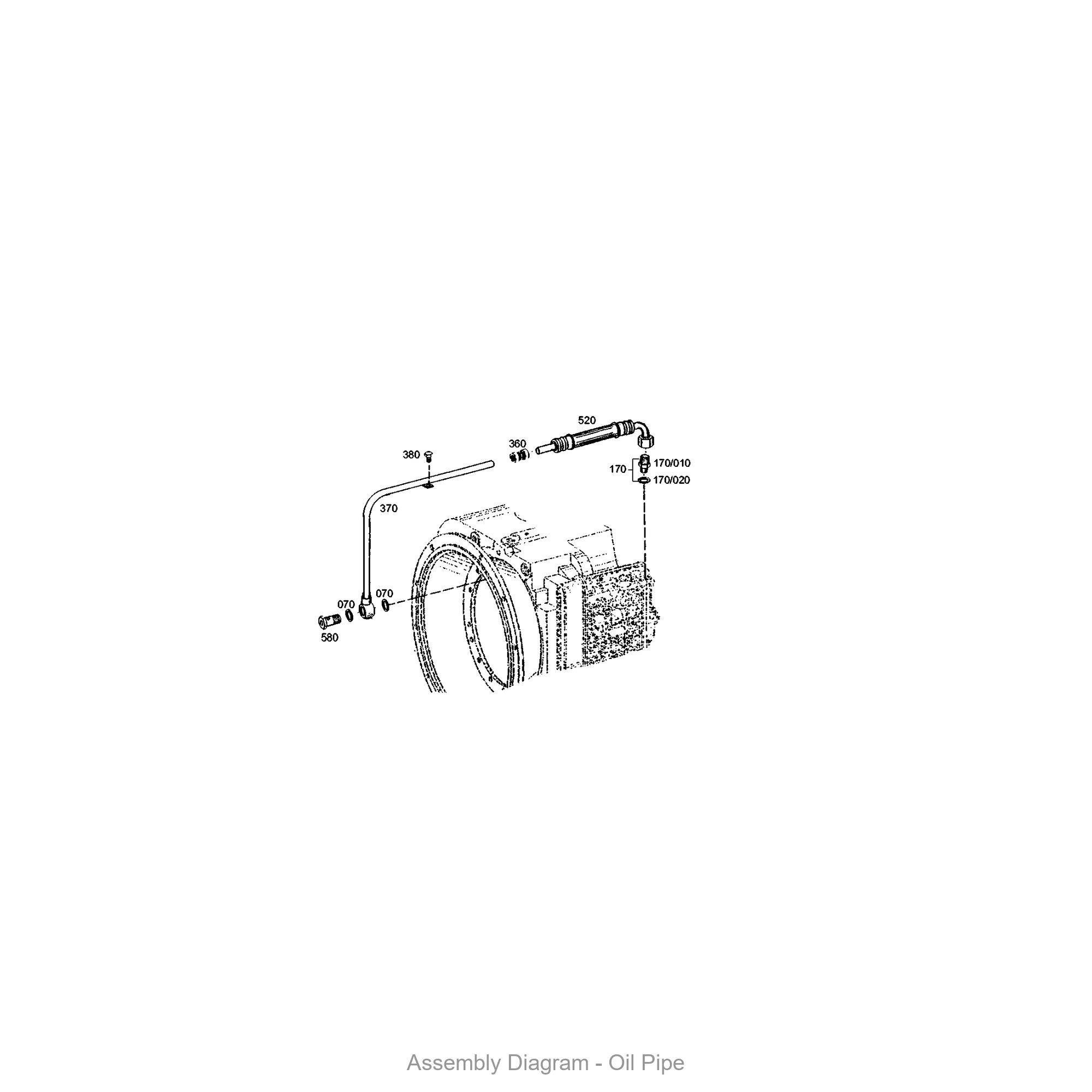 ZF 4644.121.430 OIL PIPE for WG200 | OEM Genuine Part - Genuine ZF Part