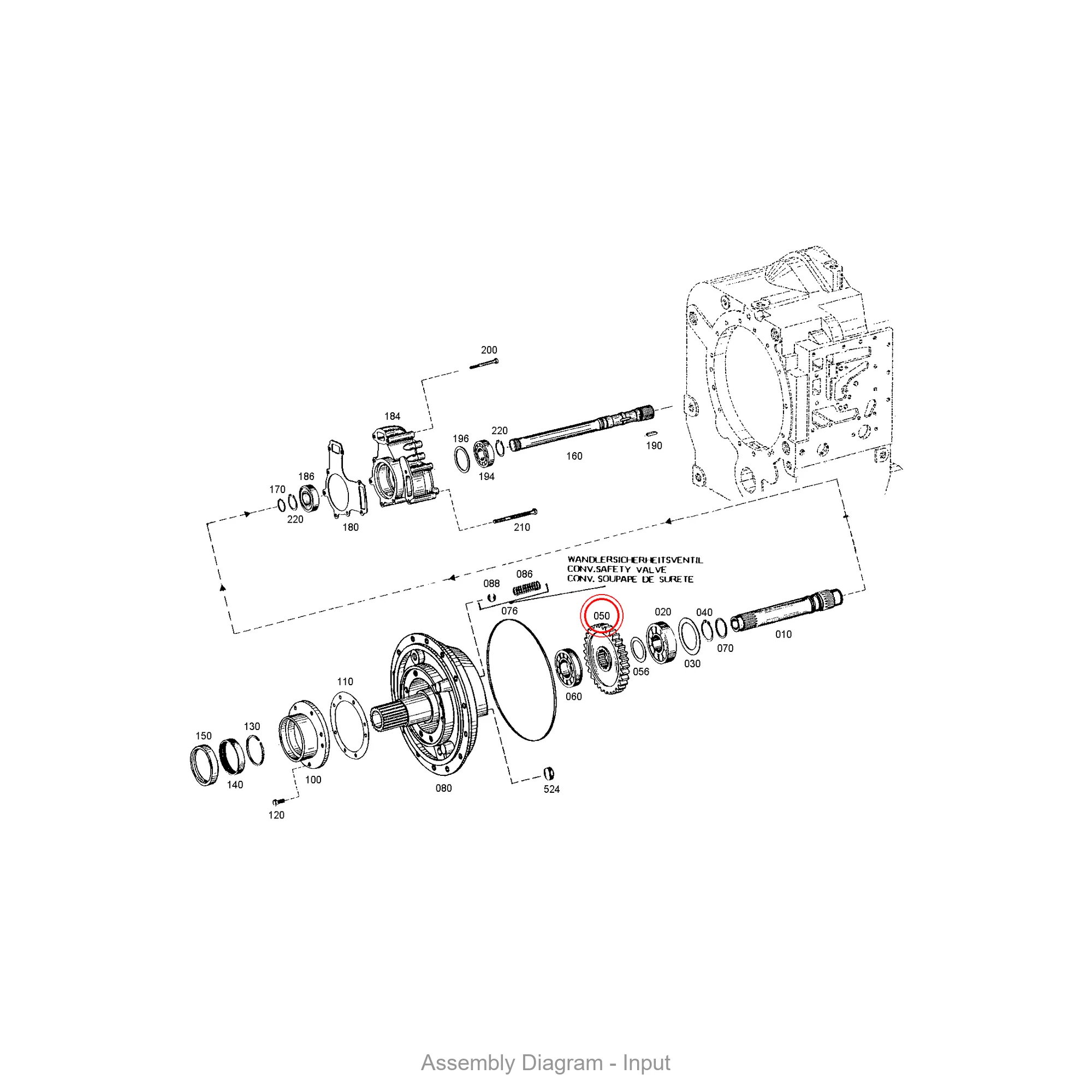 ZF 4644.302.247 INPUT GEAR - Transmission Assembly Exploded View Diagram