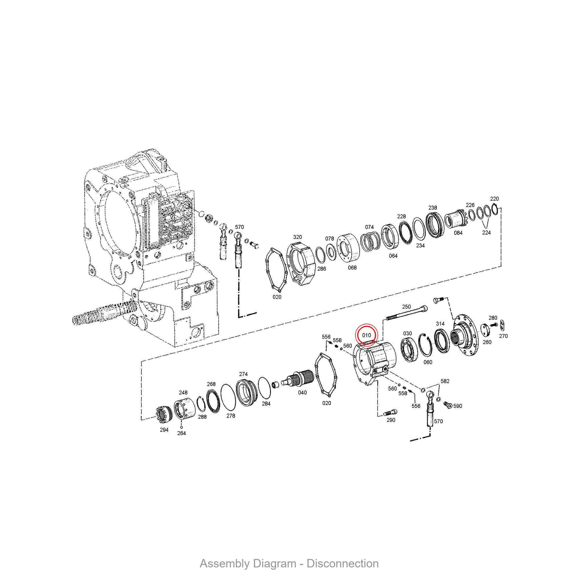 ZF 4644.305.023 HOUSING - Transmission Assembly Exploded View Diagram