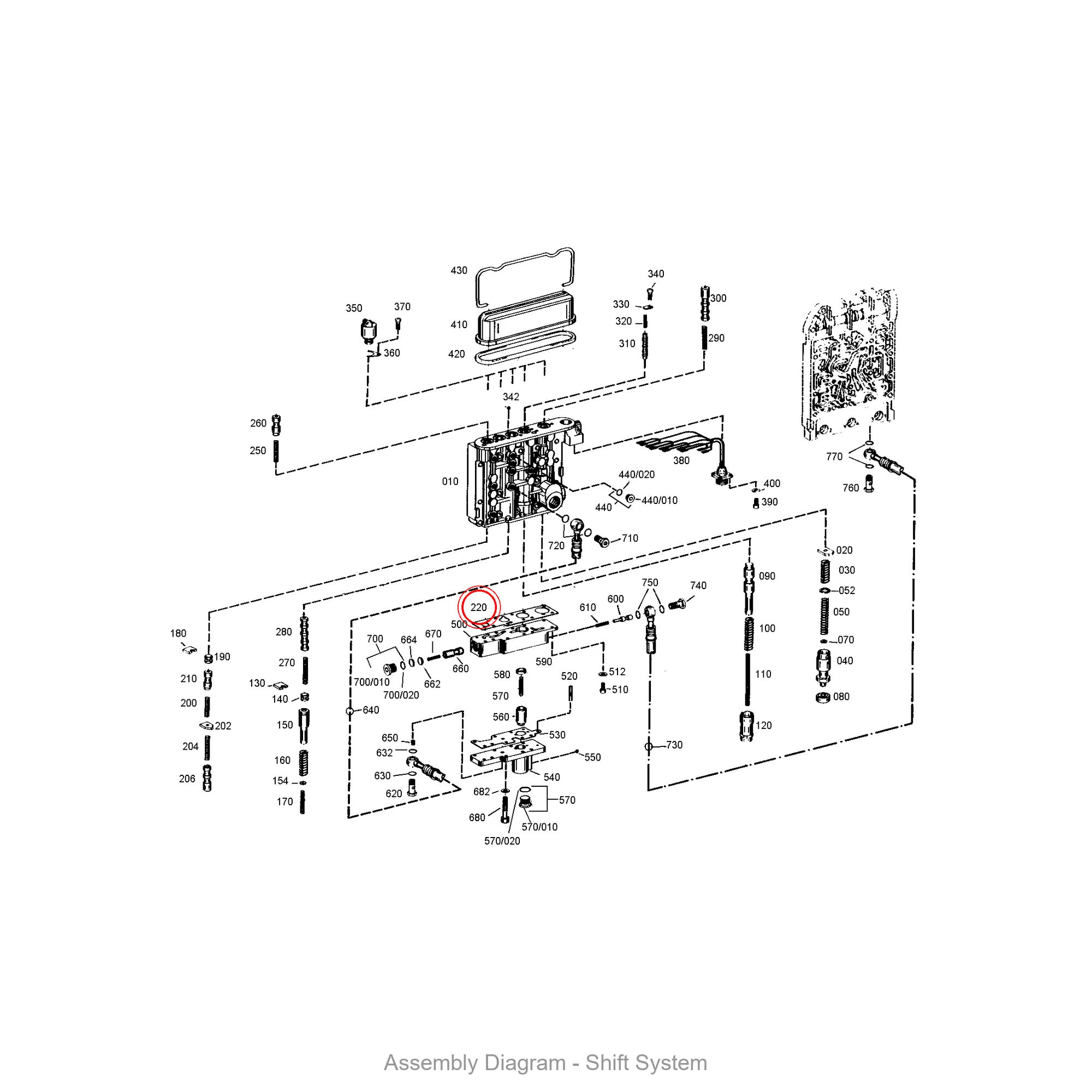 ZF 4644.306.550 GASKET - Transmission Assembly Exploded View Diagram