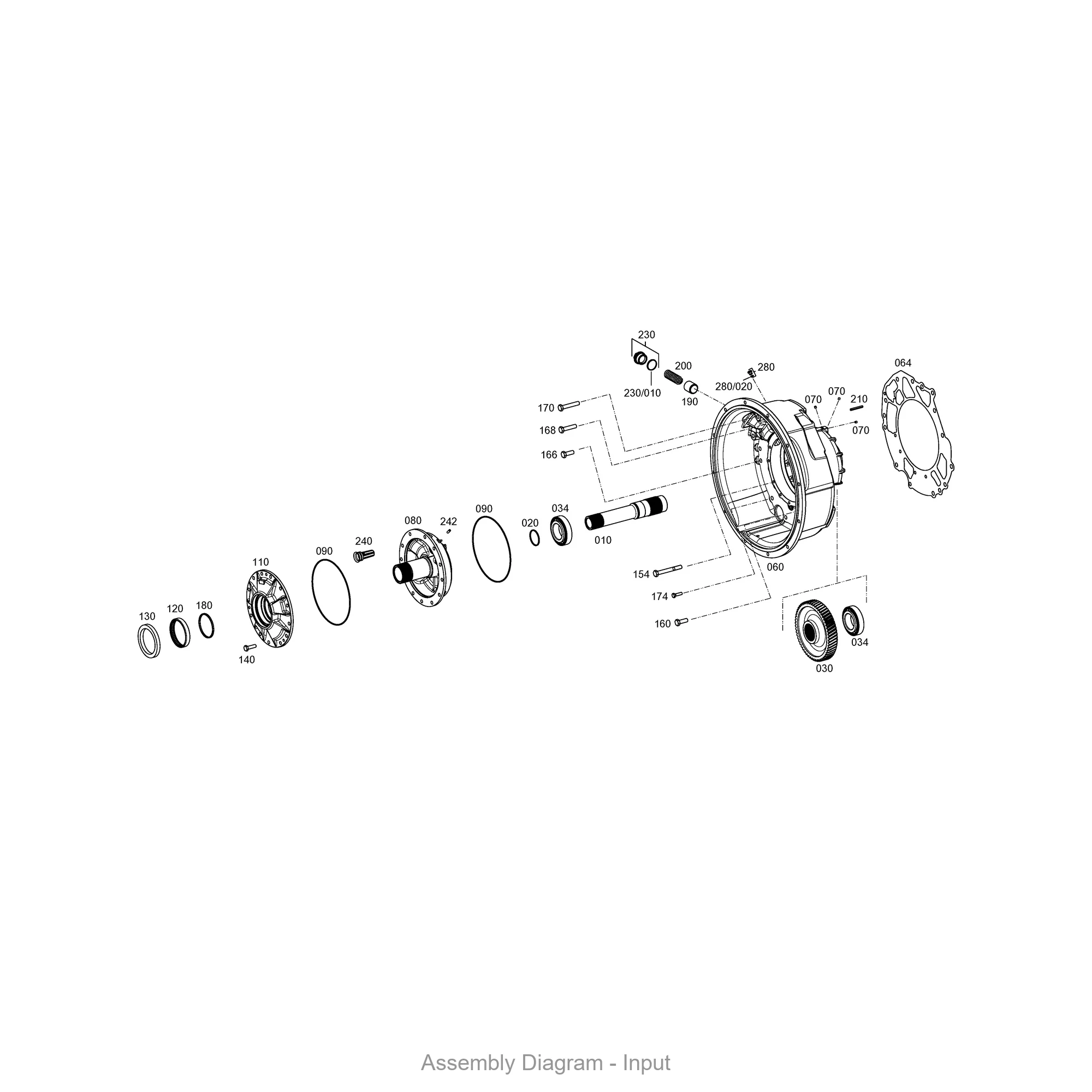 ZF 4646.102.061 INPUT - Transmission Assembly Exploded View Diagram
