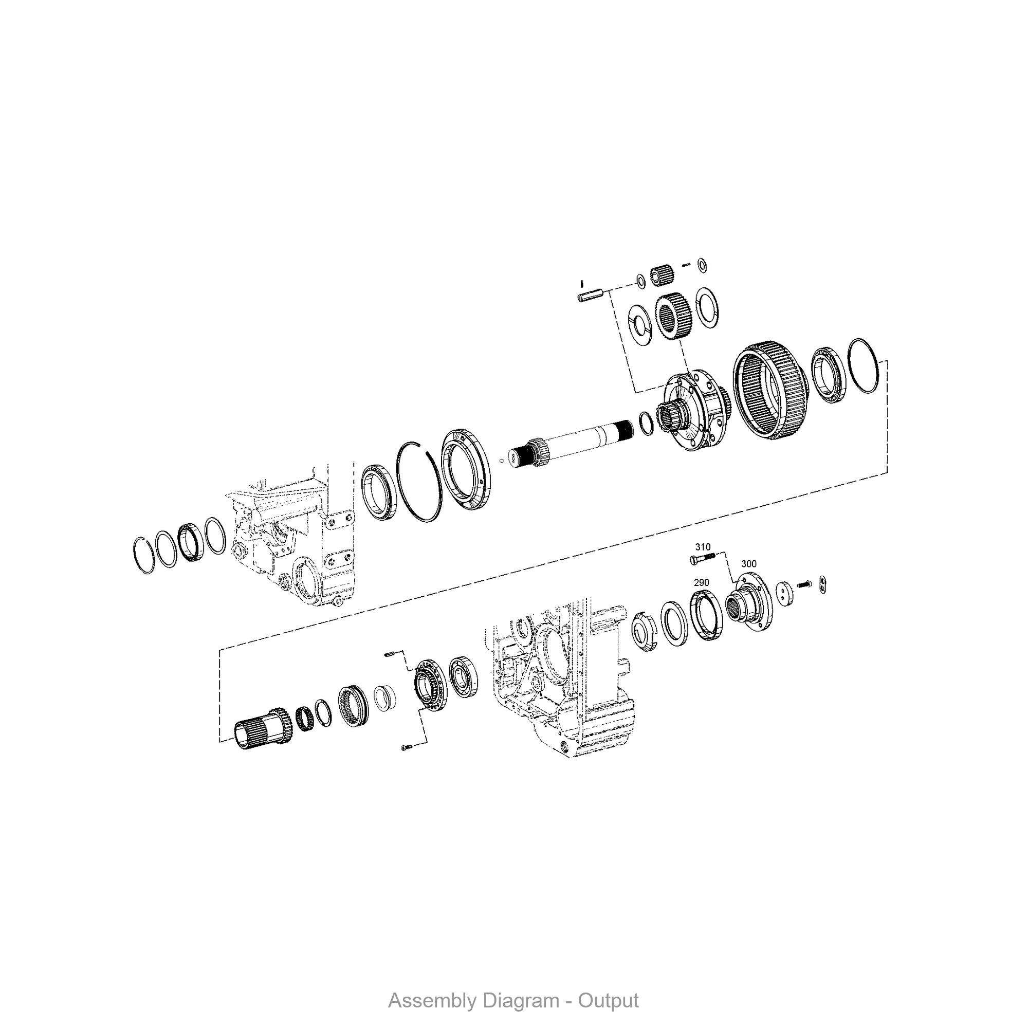 ZF 4646.123.411 OUTPUT - Transmission Assembly Exploded View Diagram