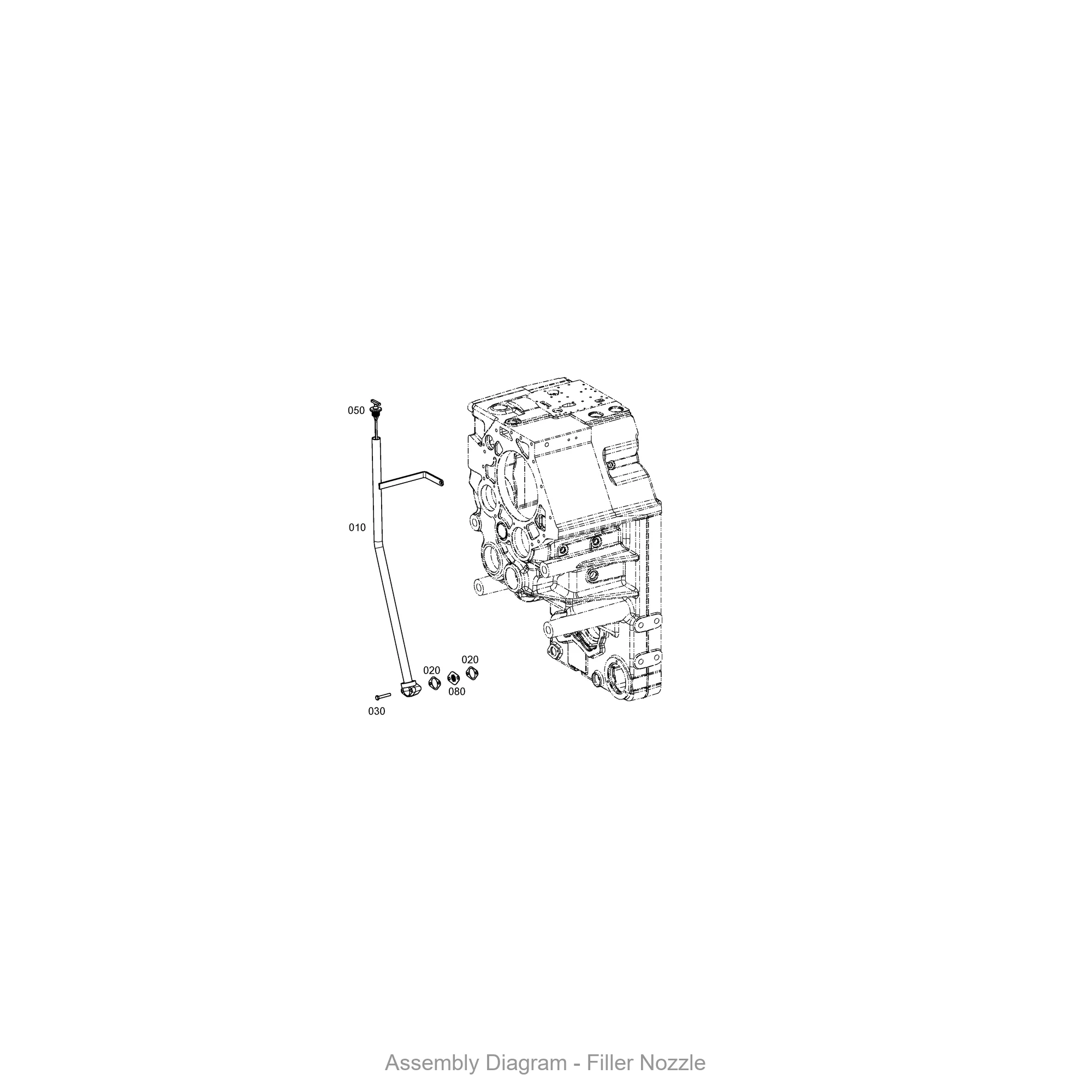 ZF 4646.131.046 FILLER NOZZLE - Transmission Assembly Exploded View Diagram
