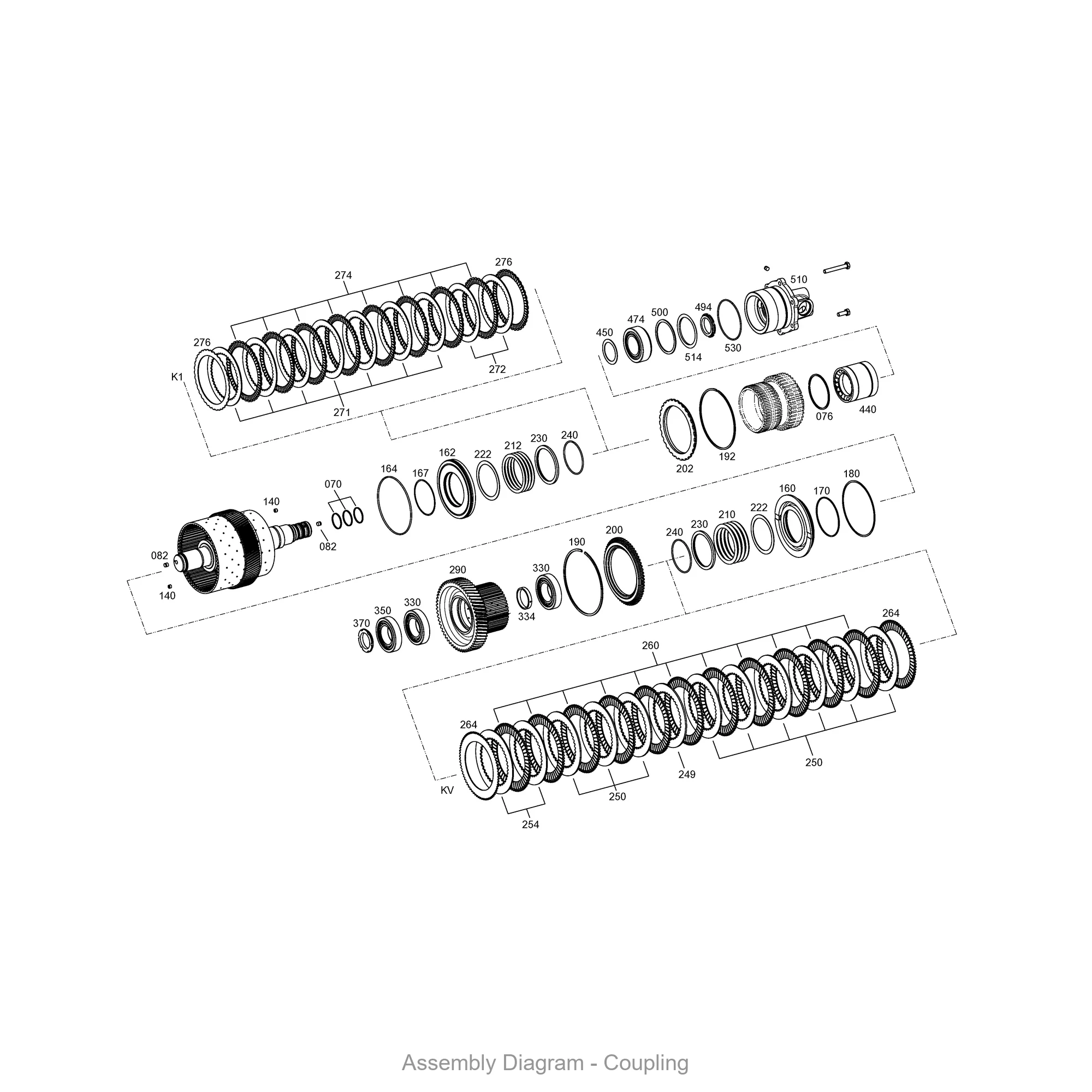 ZF 4646.151.074 COUPLING 鈥?WG 250/WG 260/WG 310 Series | OEM Sub-Assembly