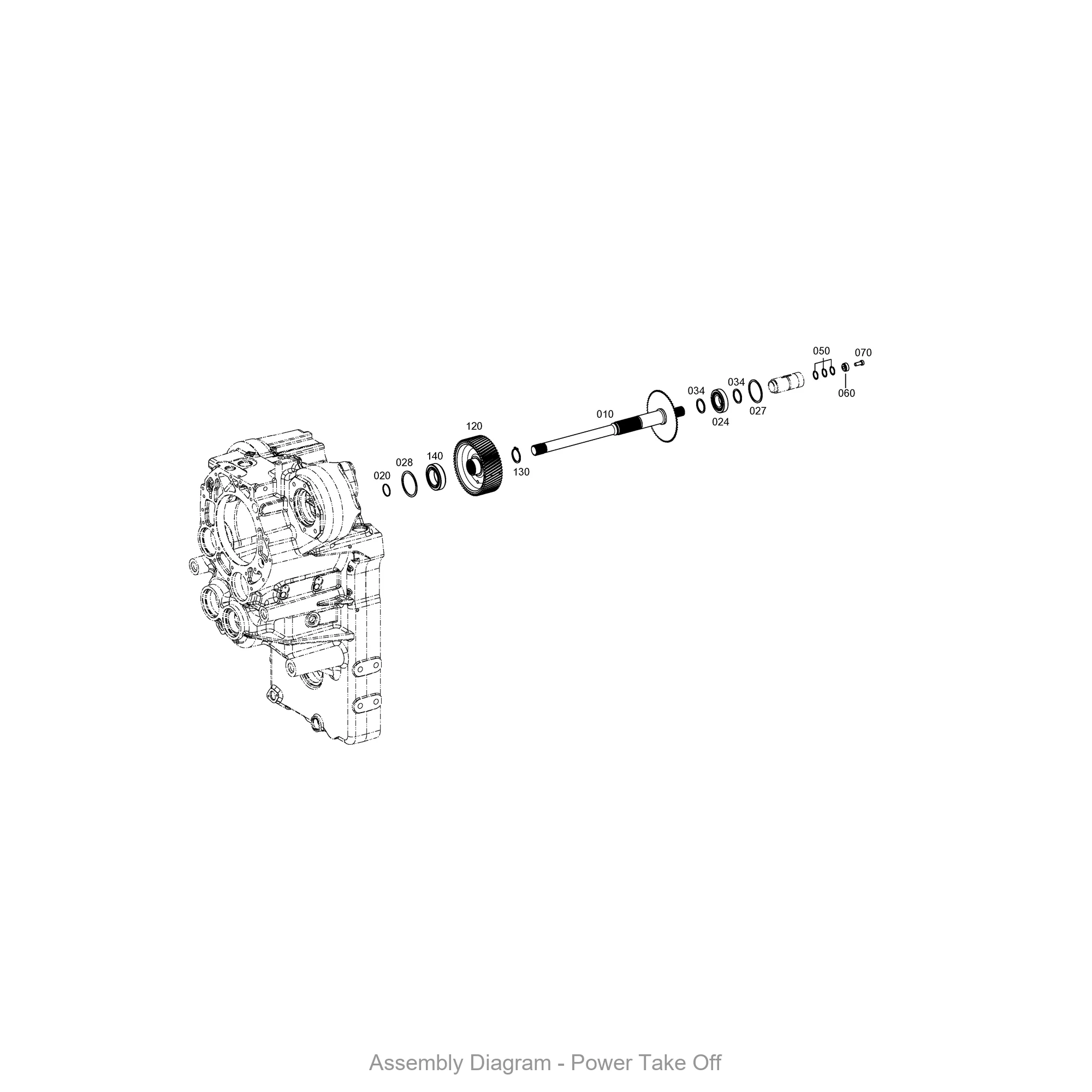 ZF 4646.154.035 POWER TAKE-OFF - Transmission Assembly Exploded View Diagram