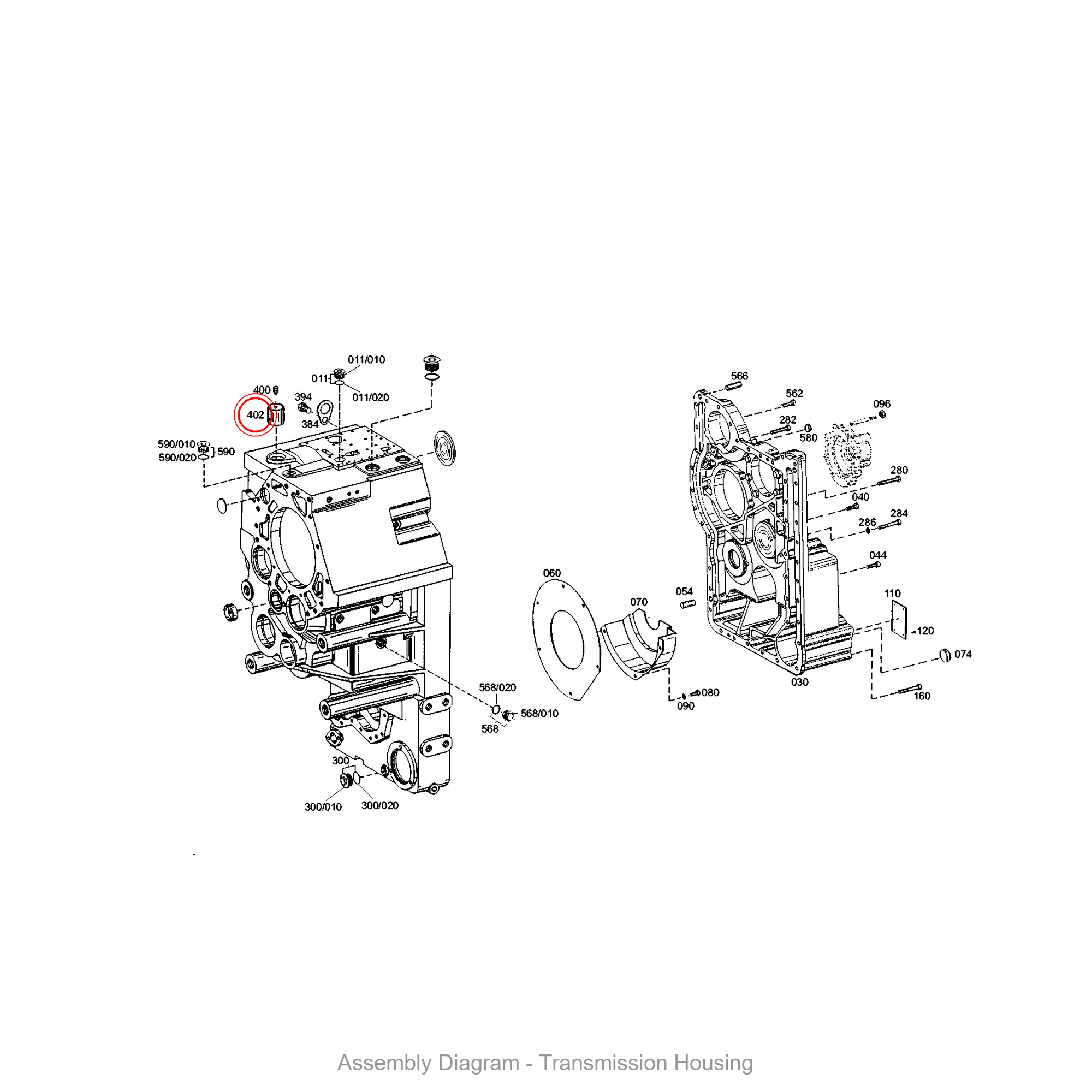 ZF 4646.201.003 POT - Transmission Assembly Exploded View Diagram