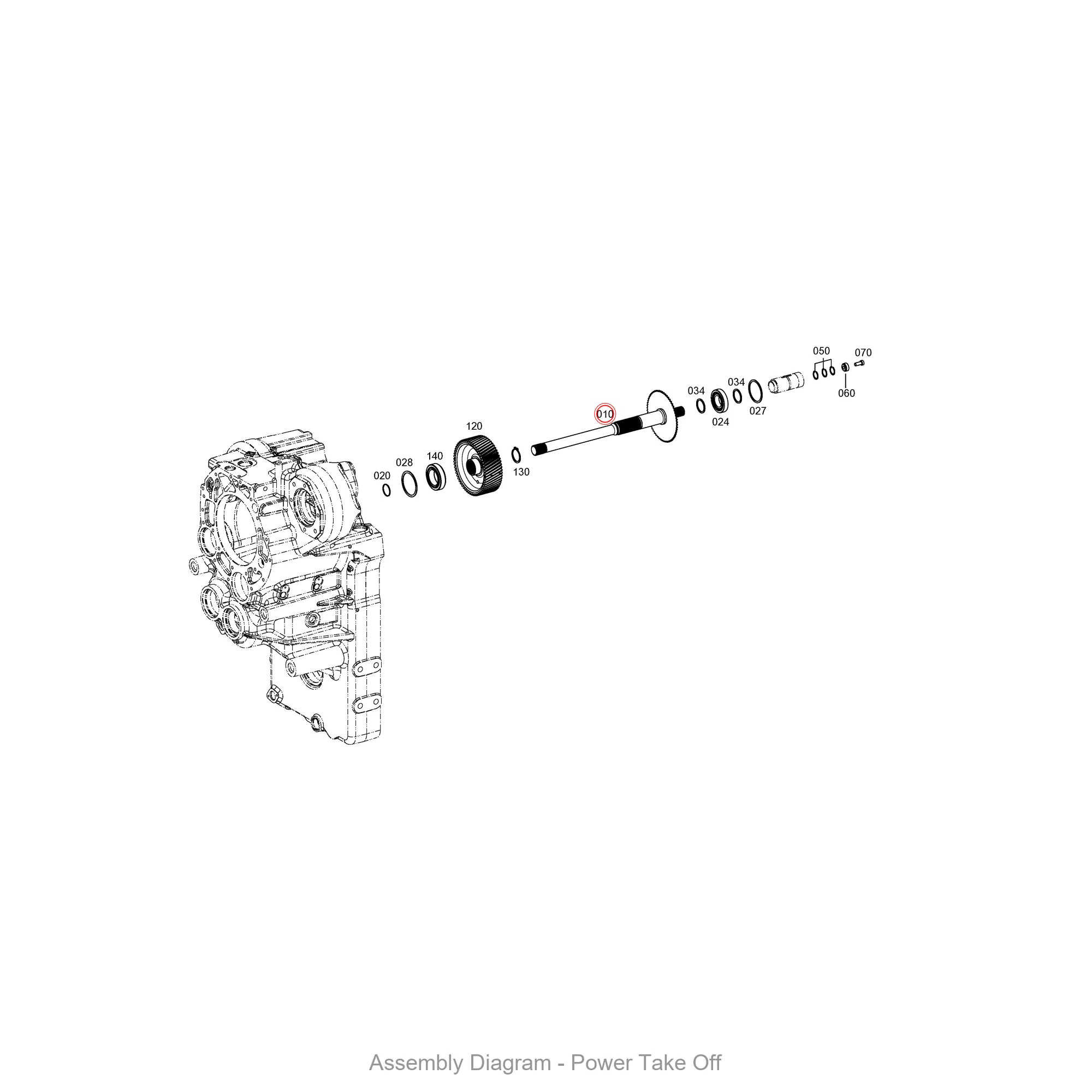 ZF 4646.254.020 SHAFT - Transmission Assembly Exploded View Diagram