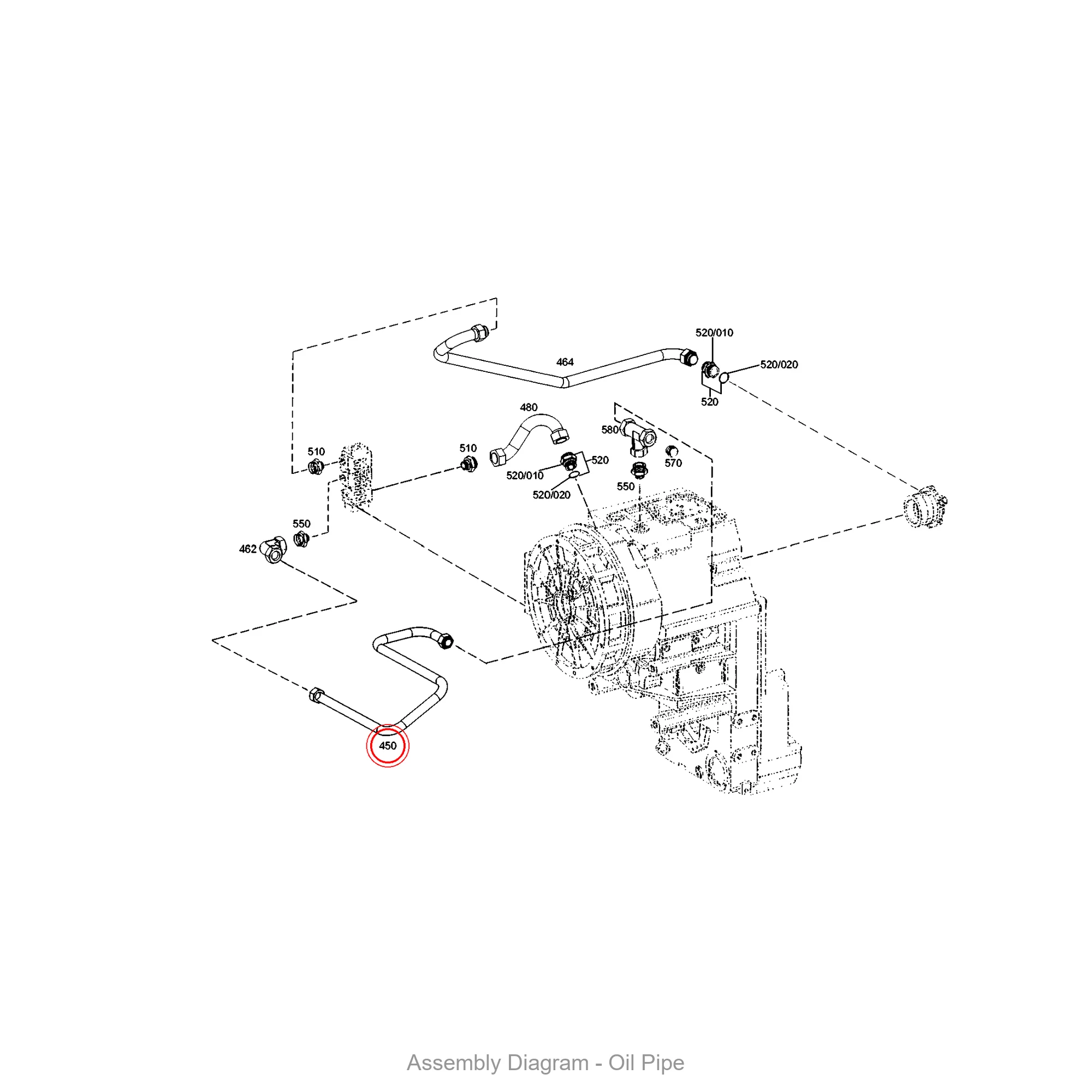 ZF 4646.262.029 TUBE - Transmission Assembly Exploded View Diagram