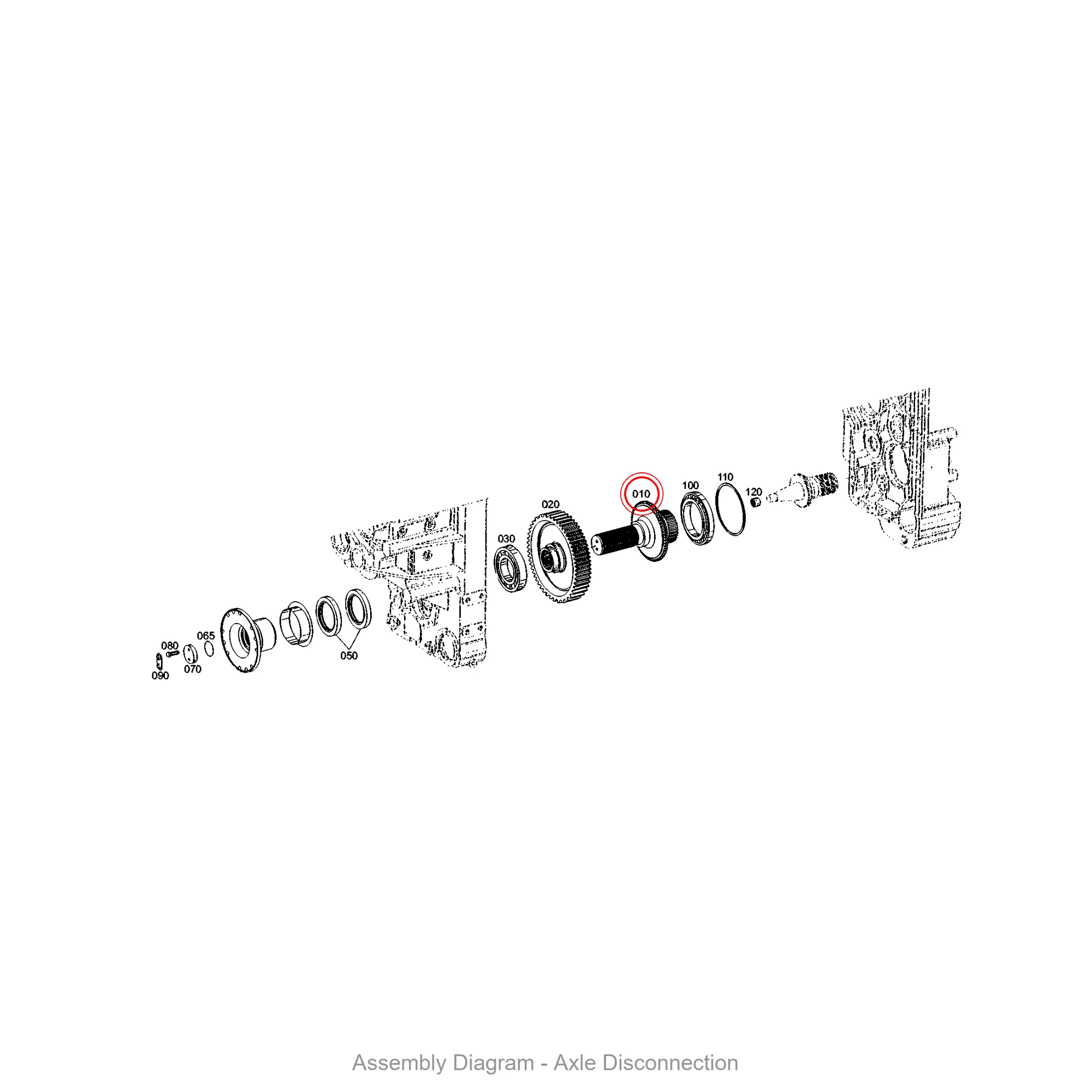 ZF 4646.305.052 OUTPUT SHAFT - Transmission Assembly Exploded View Diagram