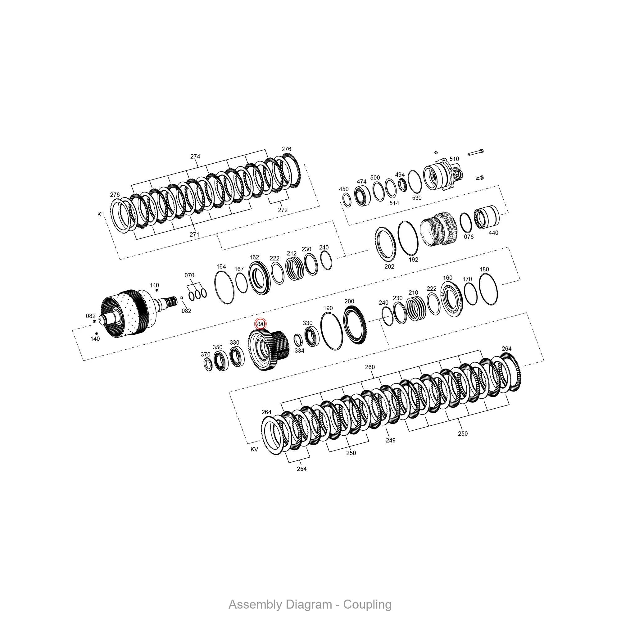 ZF 4646.351.278 SPUR GEAR - Transmission Assembly Exploded View Diagram