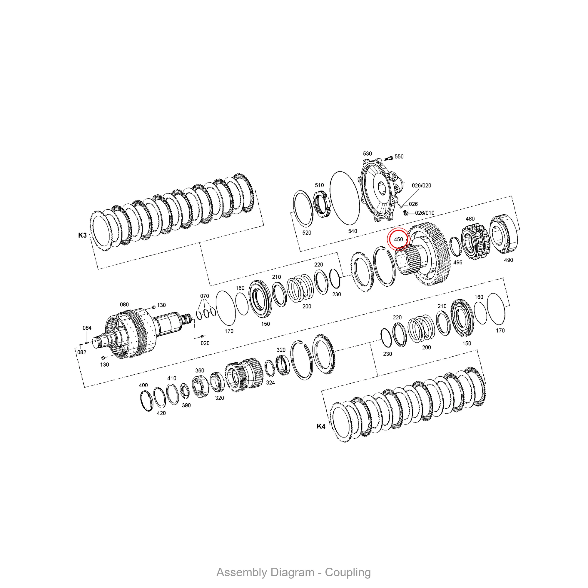 ZF 4646.353.116 SPUR GEAR - Transmission Assembly Exploded View Diagram