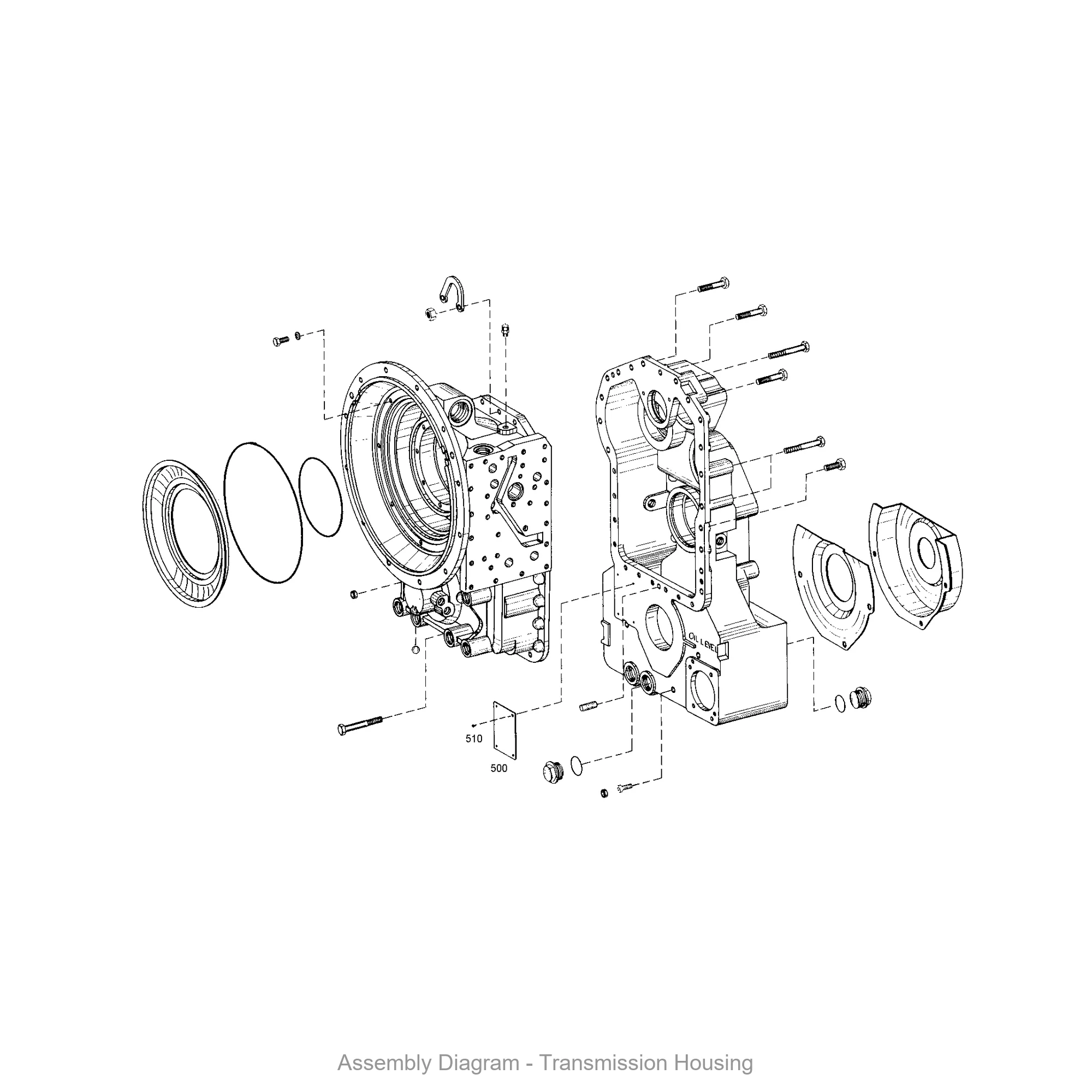 ZF 4651.101.401 TRANSMISSION HOUSING - Transmission Assembly Exploded View Diagram