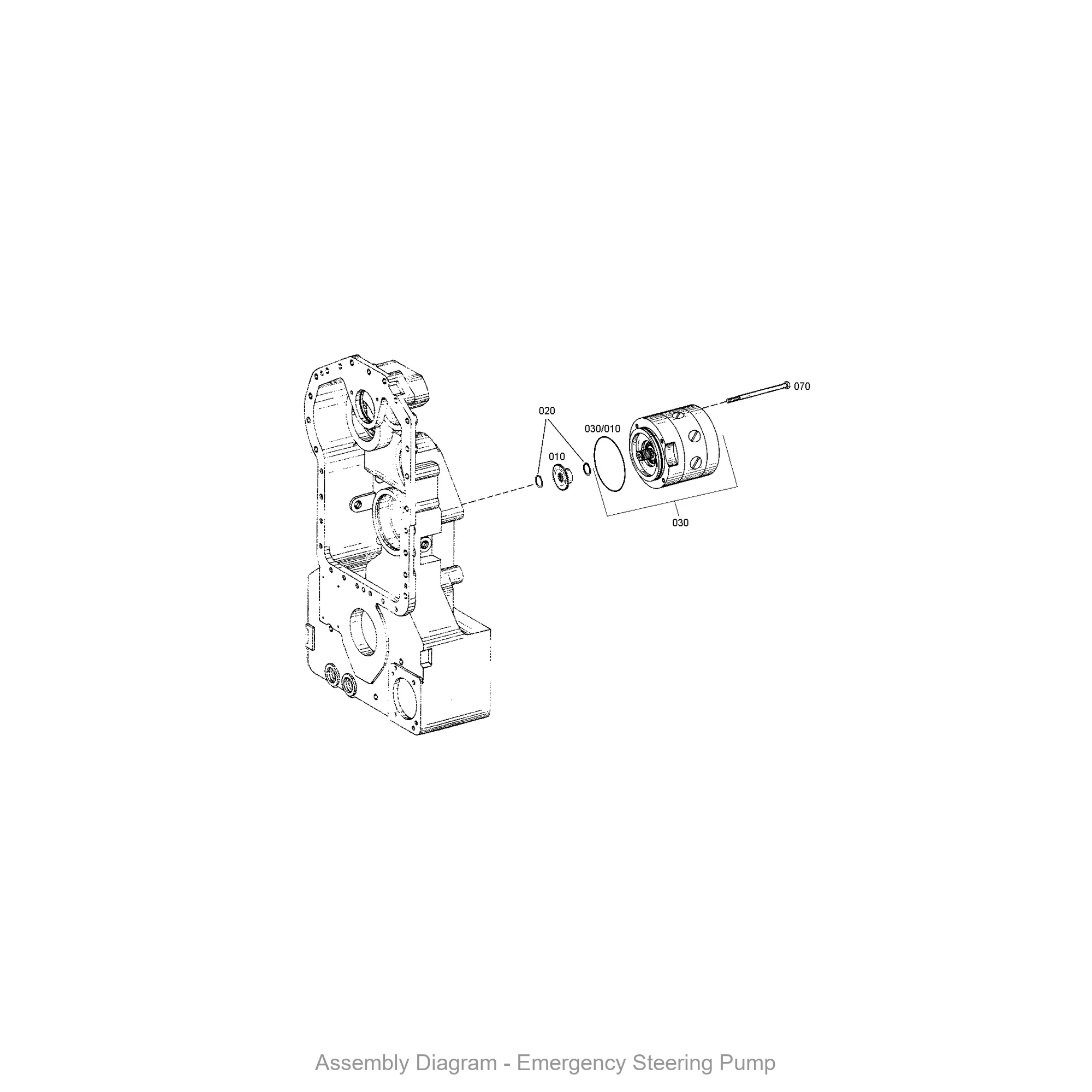 ZF 4651.137.002 EMERGENCY STEERING PUMP - Transmission Assembly Exploded View Diagram